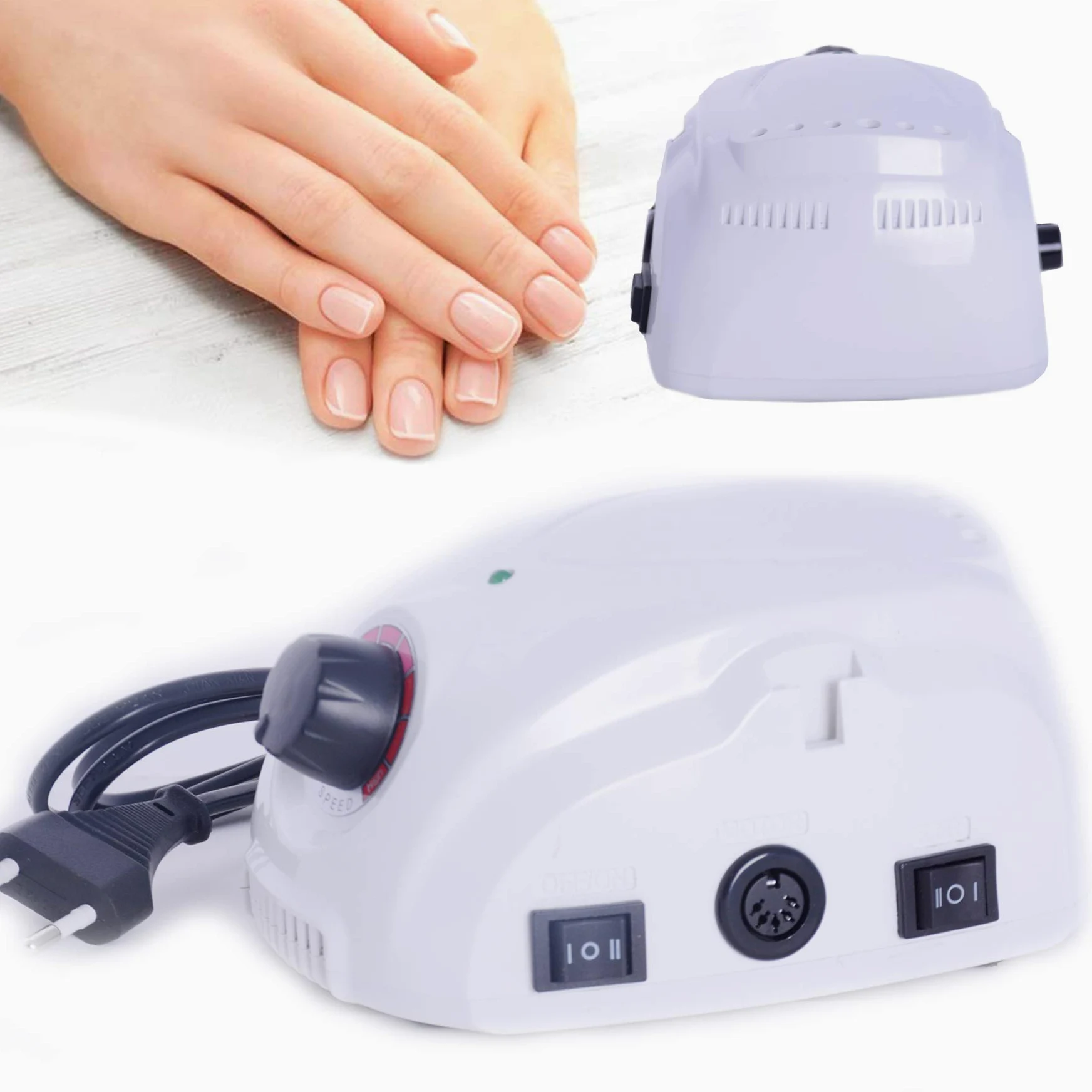 30000 RPM Torno uñas Taladro de clavo Profesional Eléctrico Manicura Pedicure con 6 fresas Peluquería MultiColores Nail Polisher , Herramientas Uña