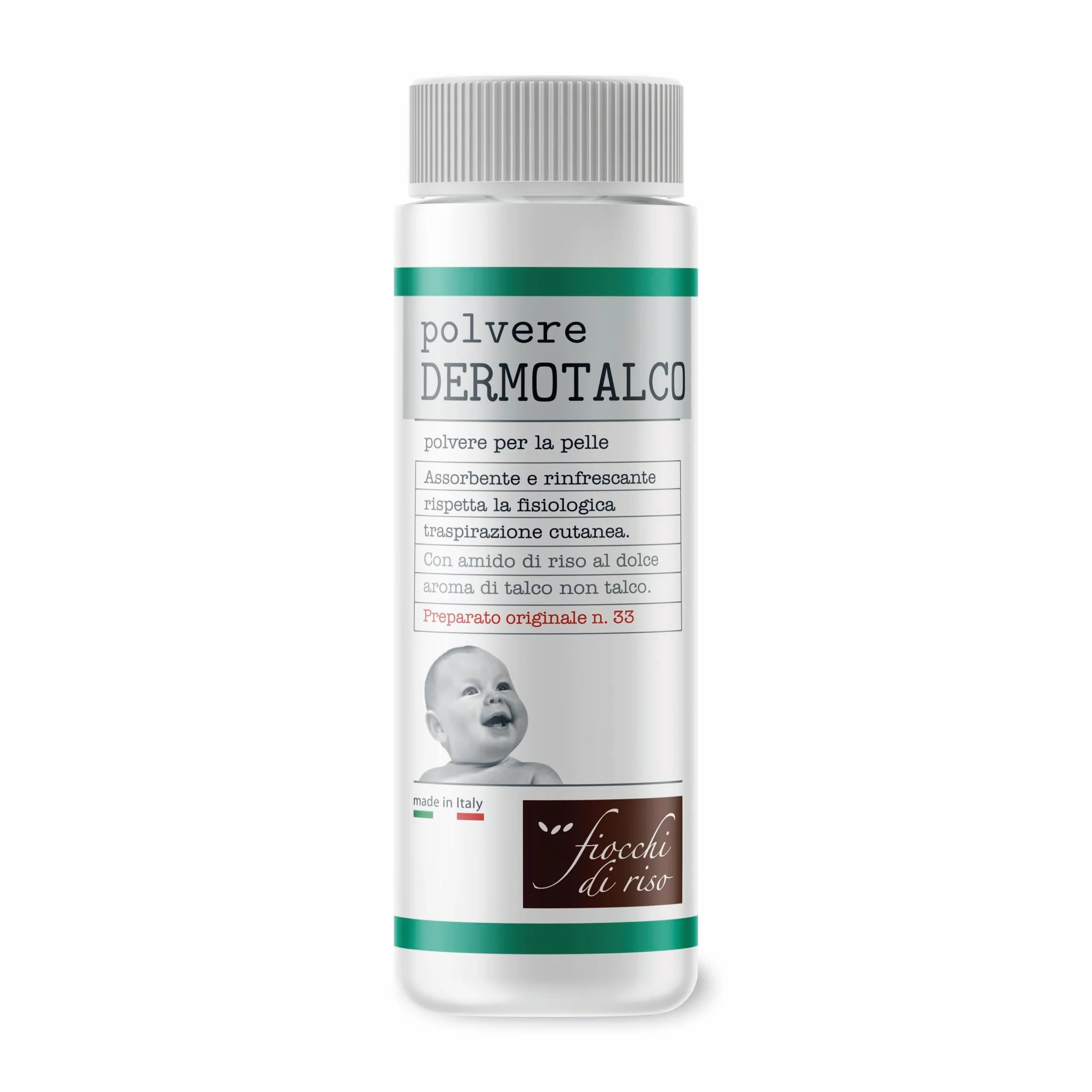 Polvo dermotalco Fiocchi di Riso 75 g Absorbente refrescante