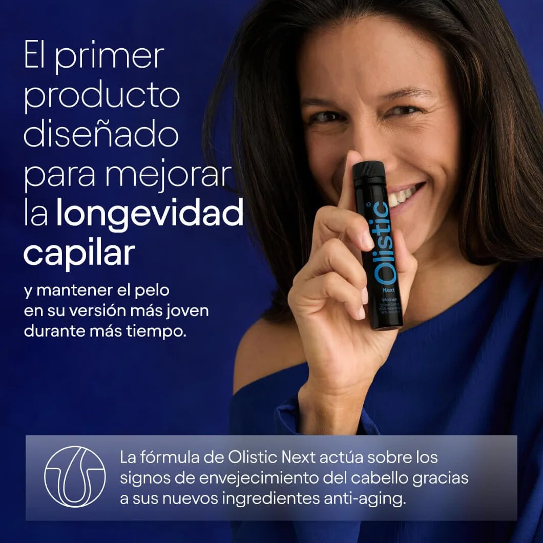 Olistic WOMEN NEXT Complemento Alimenticio Anticaída de Cabello Ingredientes Naturales Vitaminas Vegano Sin Gluten 28 Ampollas