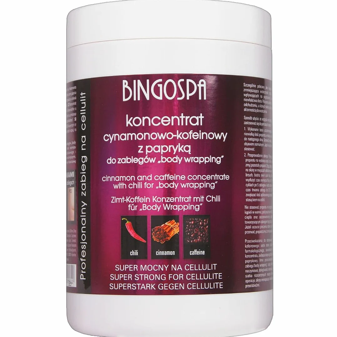 bingospa canela de cafeína concentrado con Chili de pimienta de Fur Body Wrapping, 1er Pack (1 x 1 kg)
