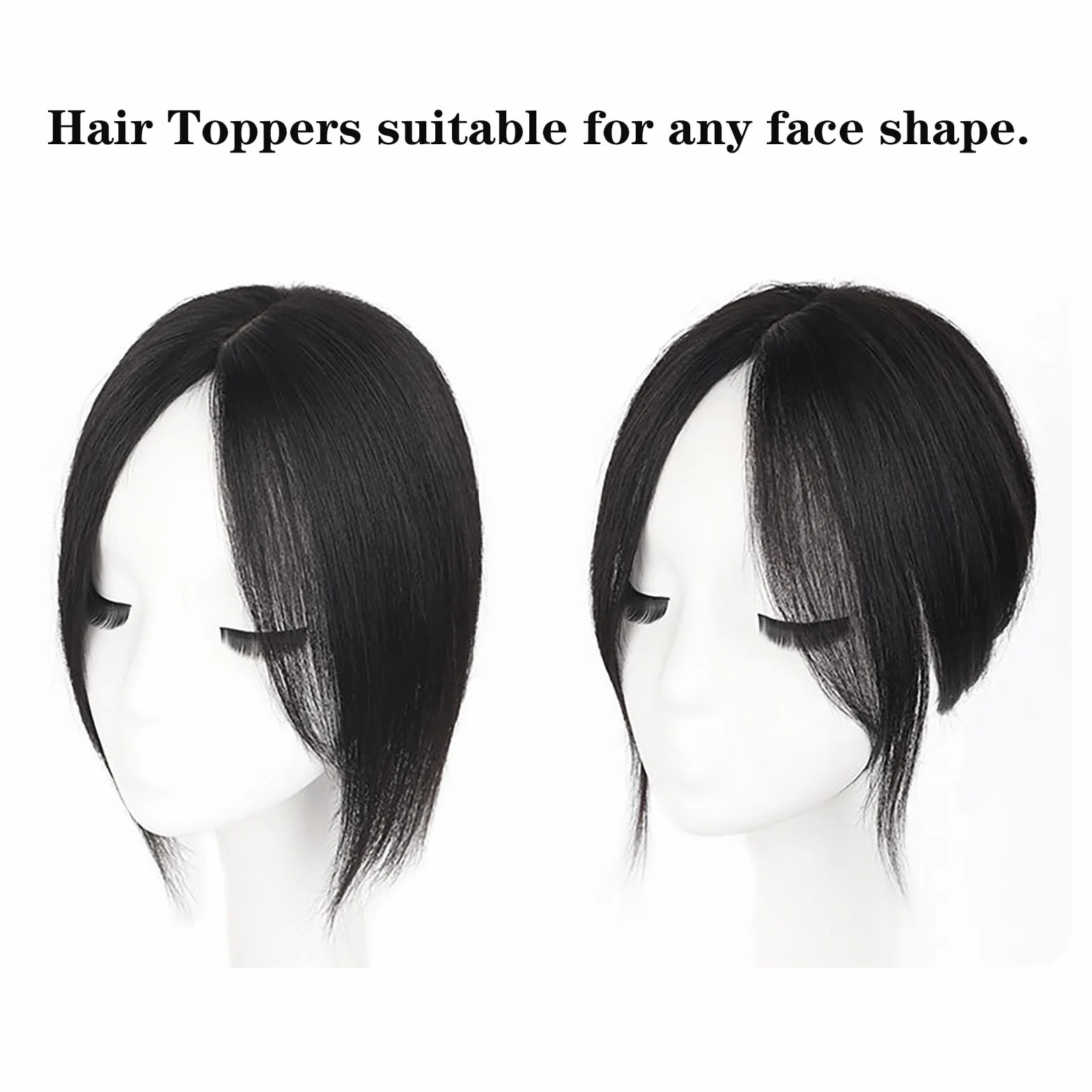 Toppers De Cabello for Mujeres Tupé De Cabello Humano Real Base Atada A Mano De 3" X 4" Postizos for El Cabello Con Clip Pelucas Liso Extensiones De Cabello Con Cobertura 3D De 360°(Brown,32cm)