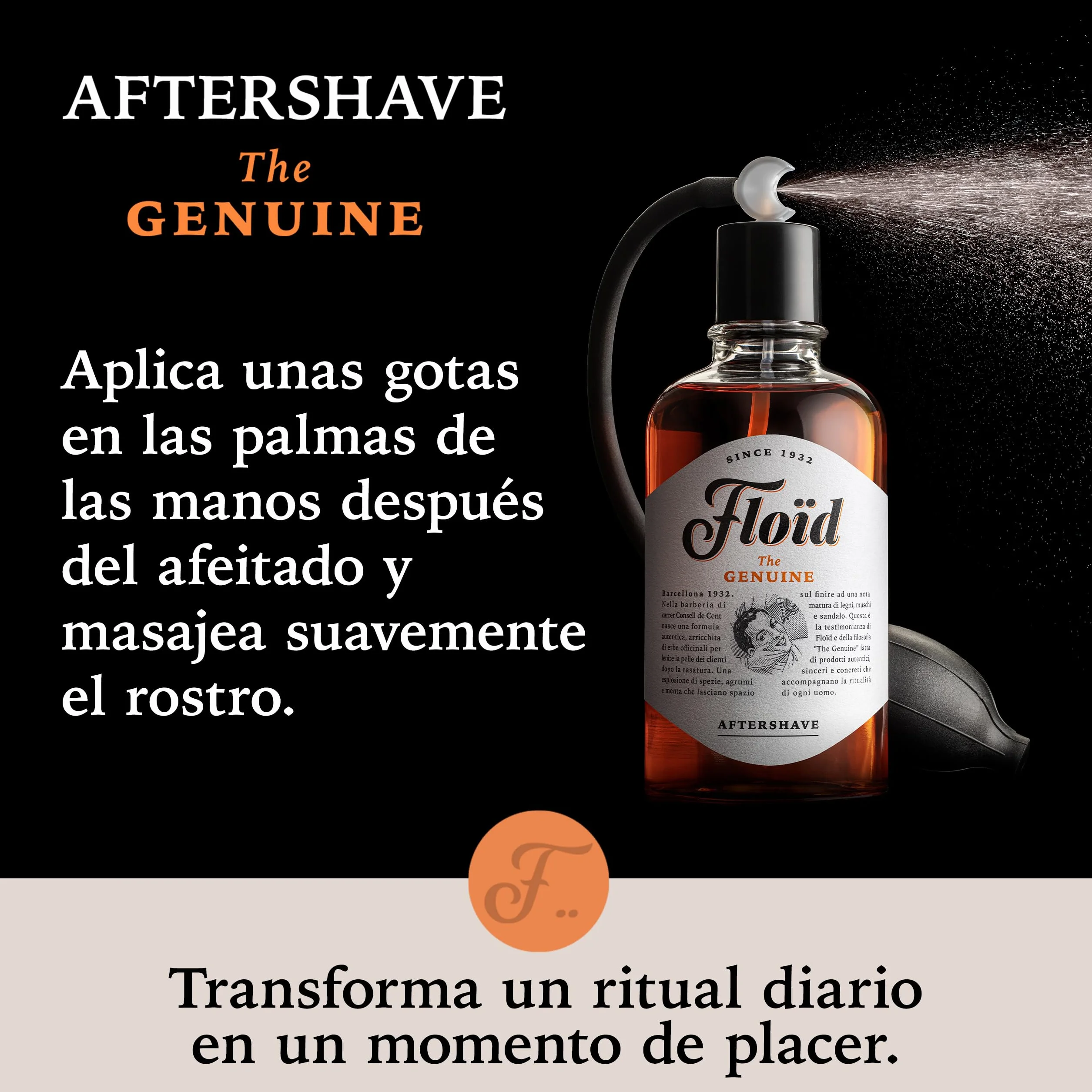 Floid After shave Lotion The Genuine 400ml bálsamo barba mentol refrescante tónico facial reequilibra regenera reduce irritación