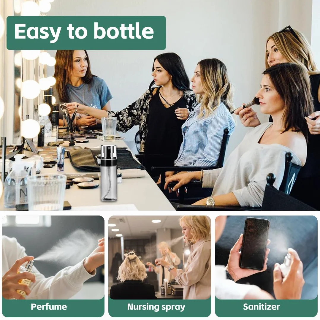 Botellas de spray vacías de plástico 80ml 2 piezas reutilizables para perfume detergente champú