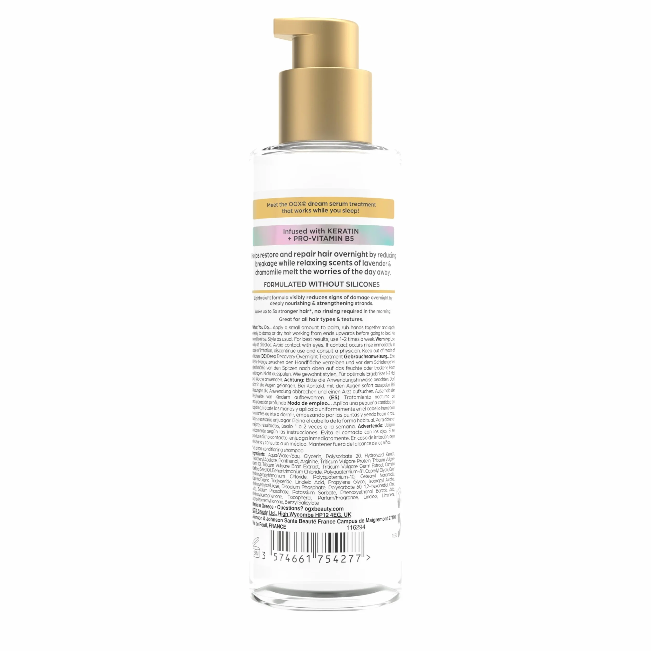 OGX Rescue Fusions Deep Recovery Overnight Treatment 125 ml sérum de noche reparador cabello seco hidratante