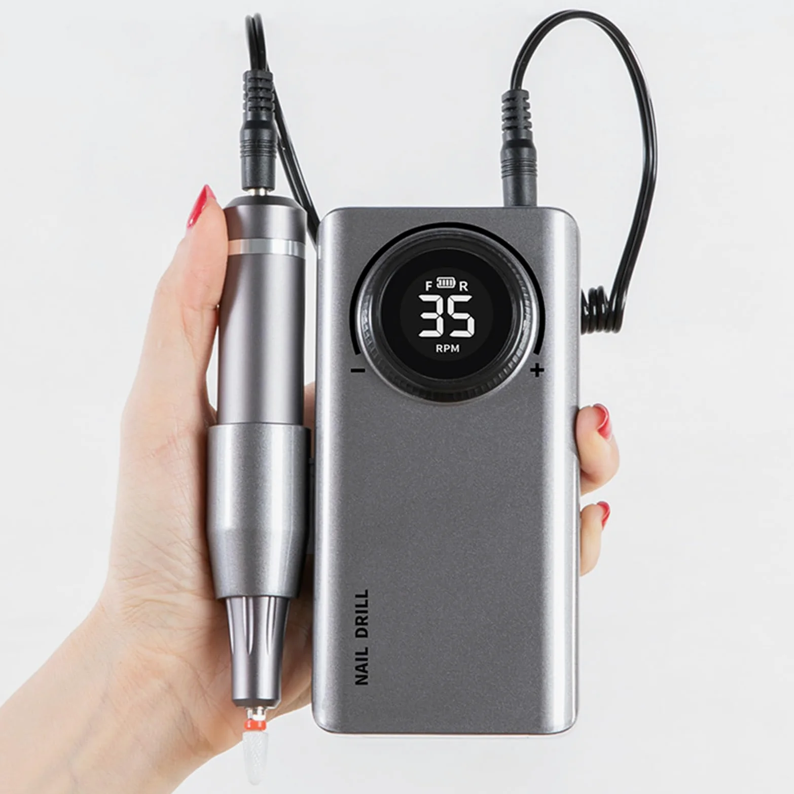 Efficient 0-35000RPM - Taladro eléctrico de uñas para accesorios de manicura acrílica, diseñado para uso doméstico y salón de belleza, lima portátil