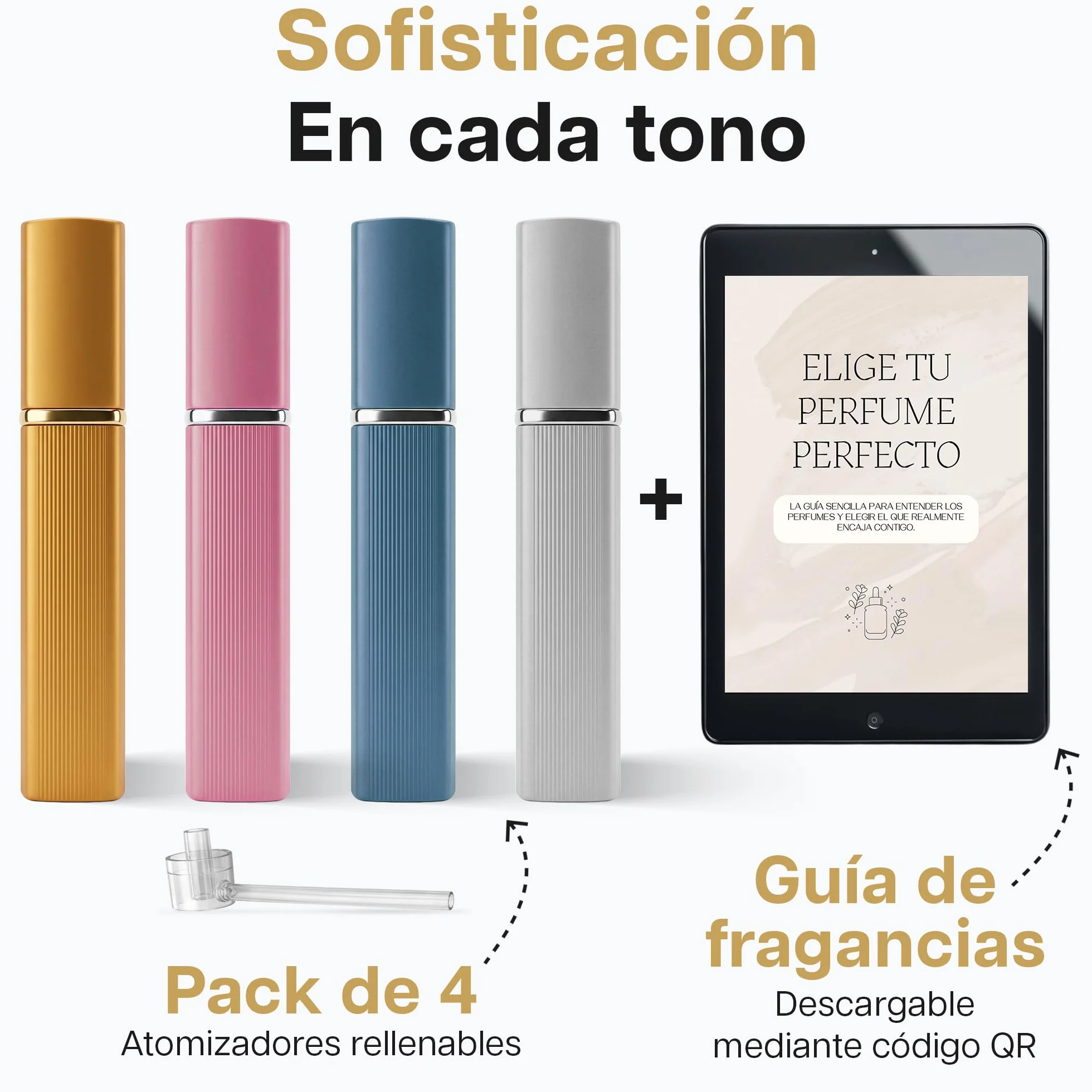 Atomizador Perfume Recargable 4PCS 10ml Aluminio Frasco Pulverizador Portátil