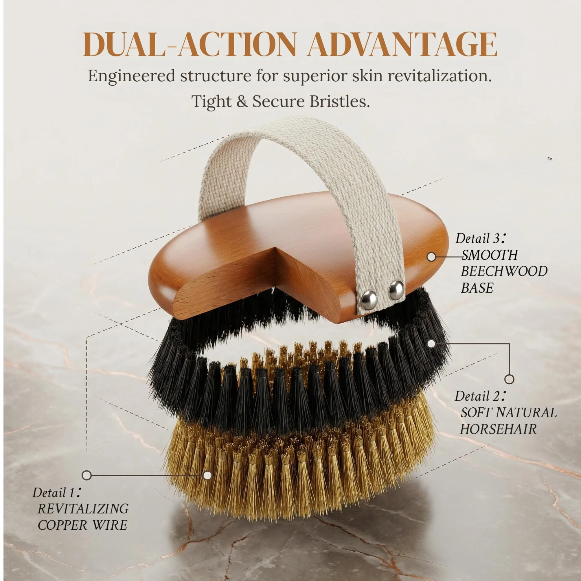 Cepillo corporal de cobre iónico para drenaje linfático, cepillo exfoliante para piel radiante, cepillo de piel seca para celulitis, mejora la circulación sanguínea, reduce el estrés