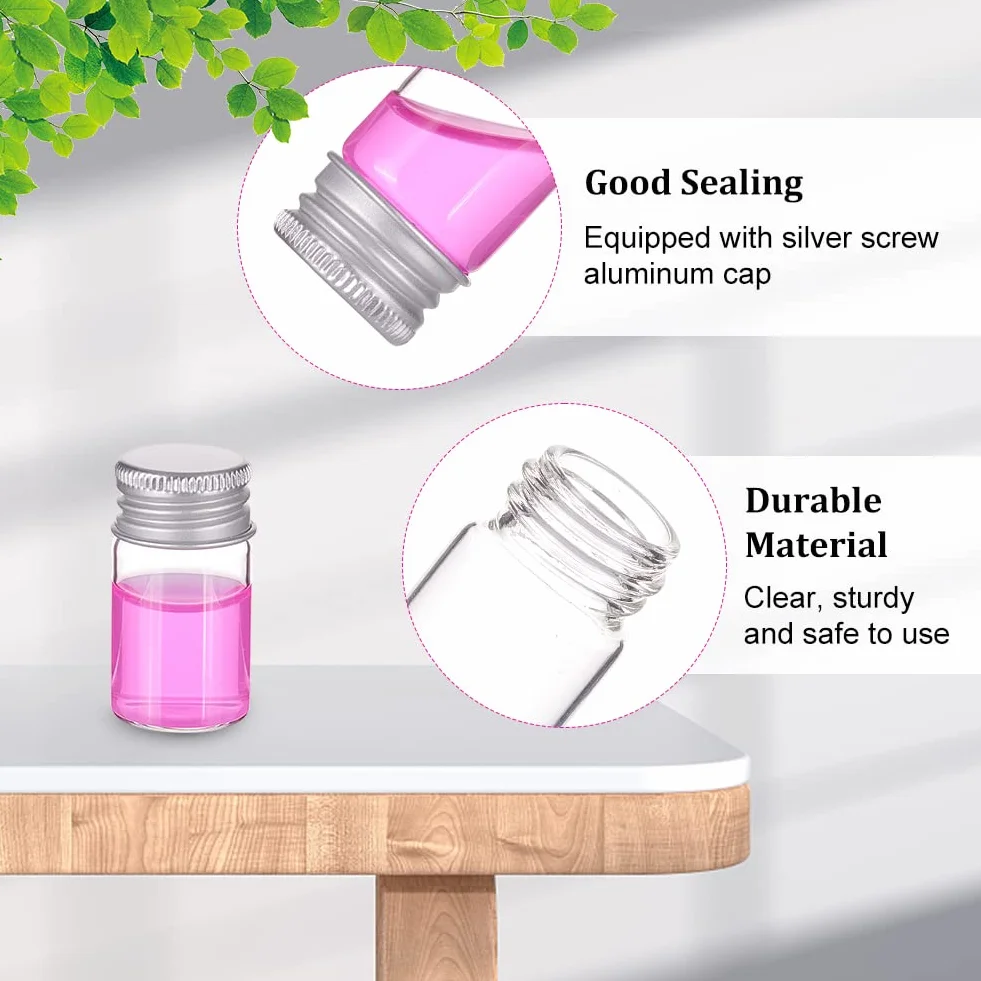 BENECREAT 24 unidades Mini Tarros de Cristal Vacíos 8 ml para Cosméticos con Tapas de Aluminio