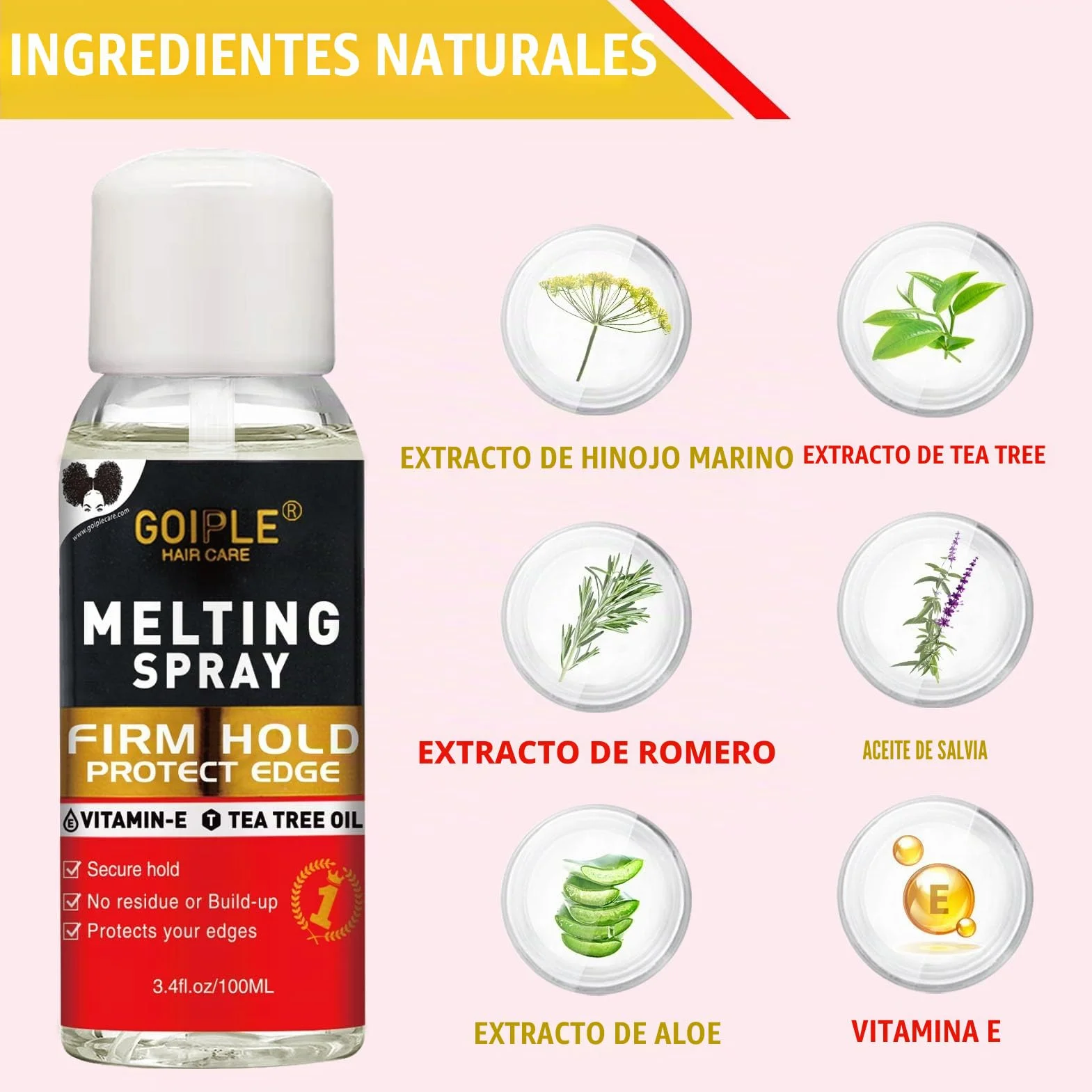 Spray adhesivo para pelucas Kit acabado natural sujeción bordes