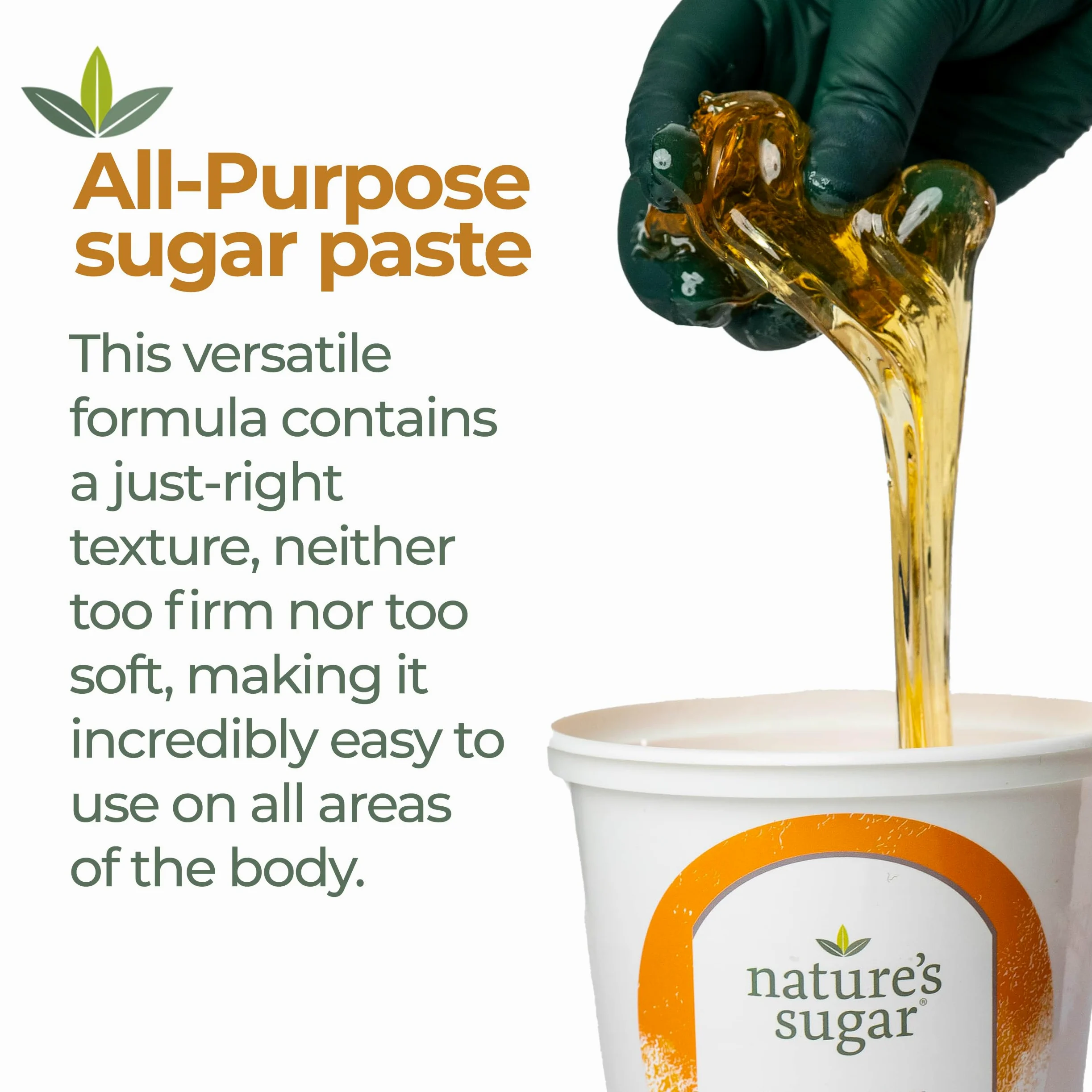 Nature'S Sugar - Nature's Sugar Wax - Pasta de depilación multiusos para piernas, espalda, brazos y pecho, 35 onzas para principiantes, para todo tipo de piel, vegana y libre de crueldad animal