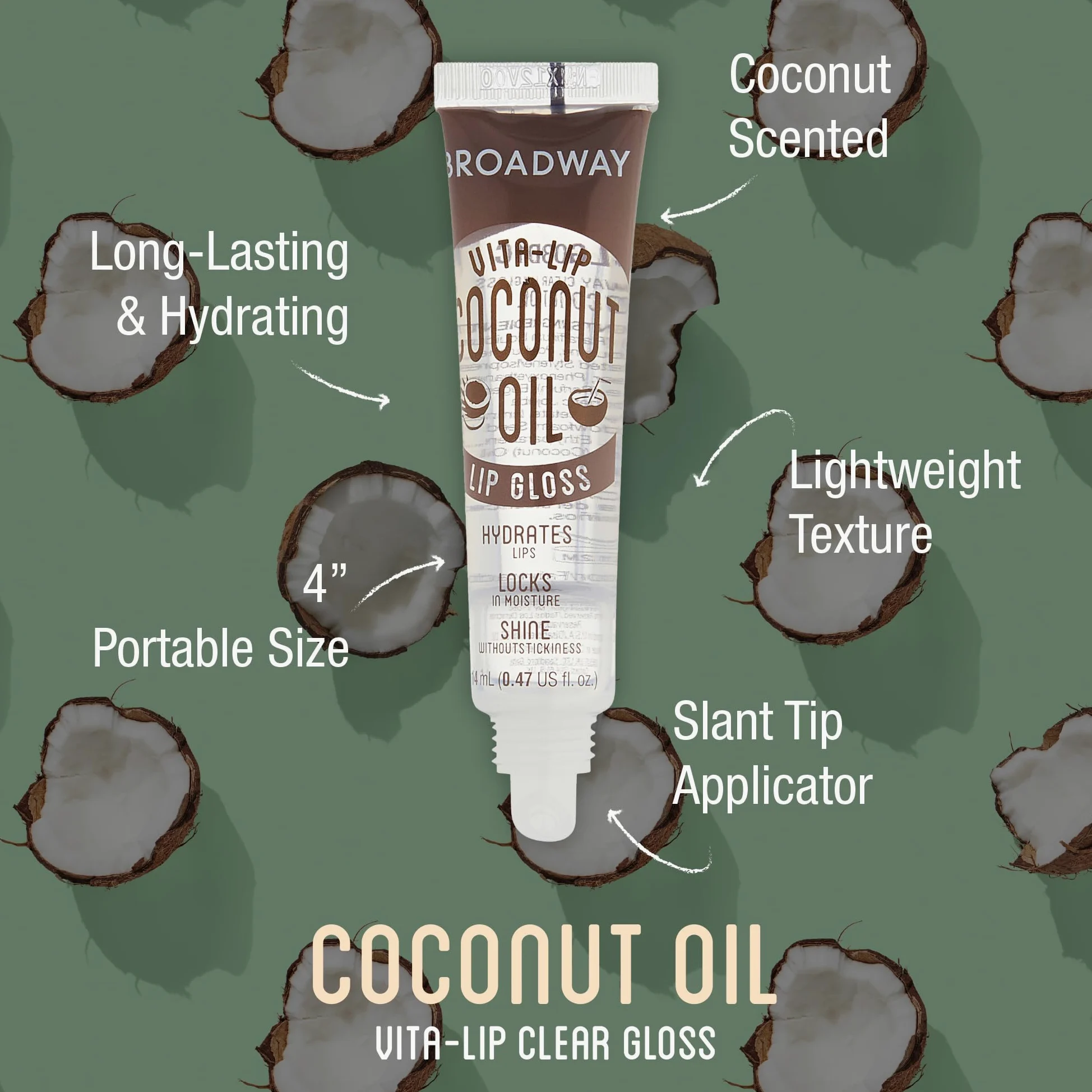 Broadway Vita-Lip Clear Lip Gloss Coconut (48 unidades)