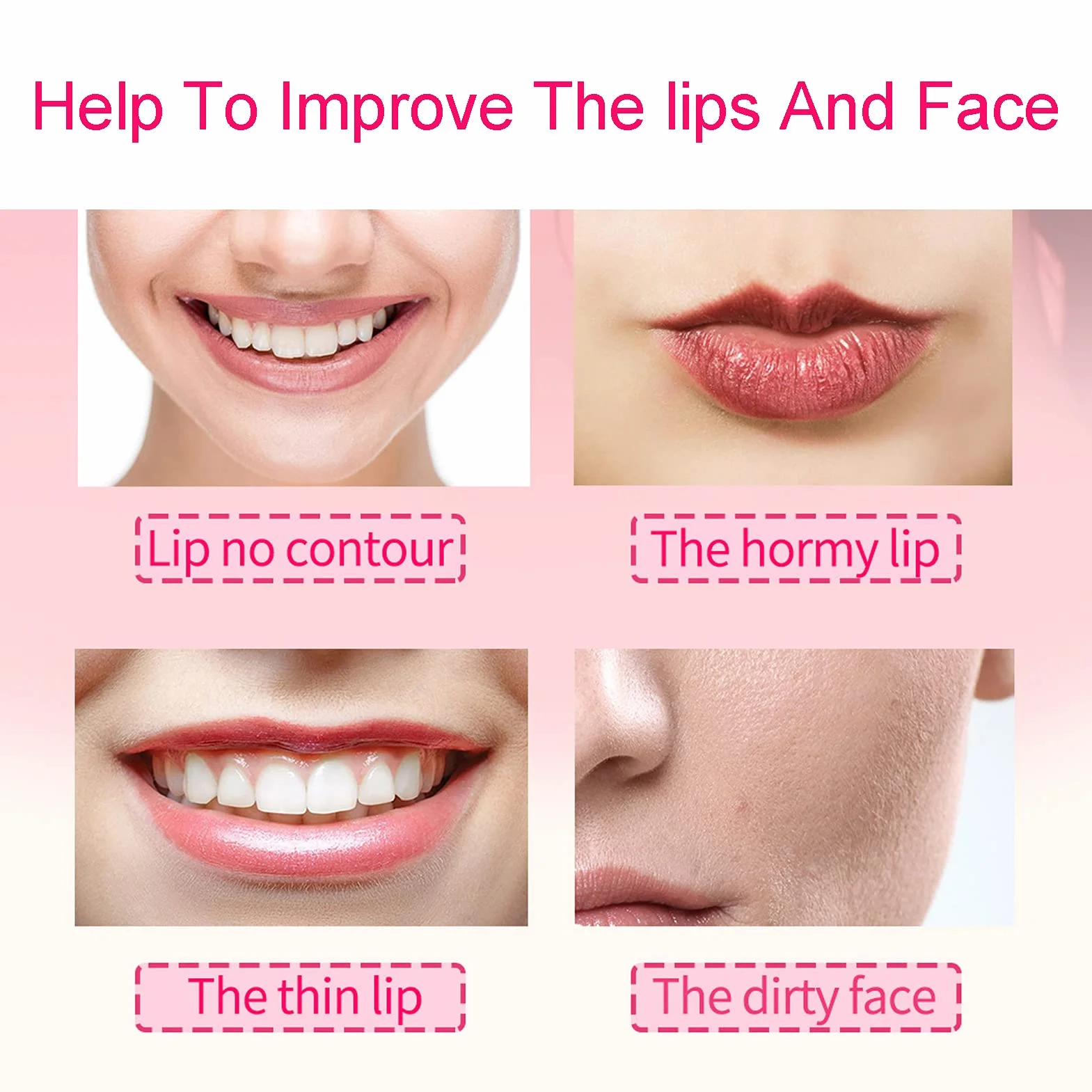 Herramienta de silicona suave para relleno de labios, cepillo de labios natural, dispositivo de boca sexy (rosa)