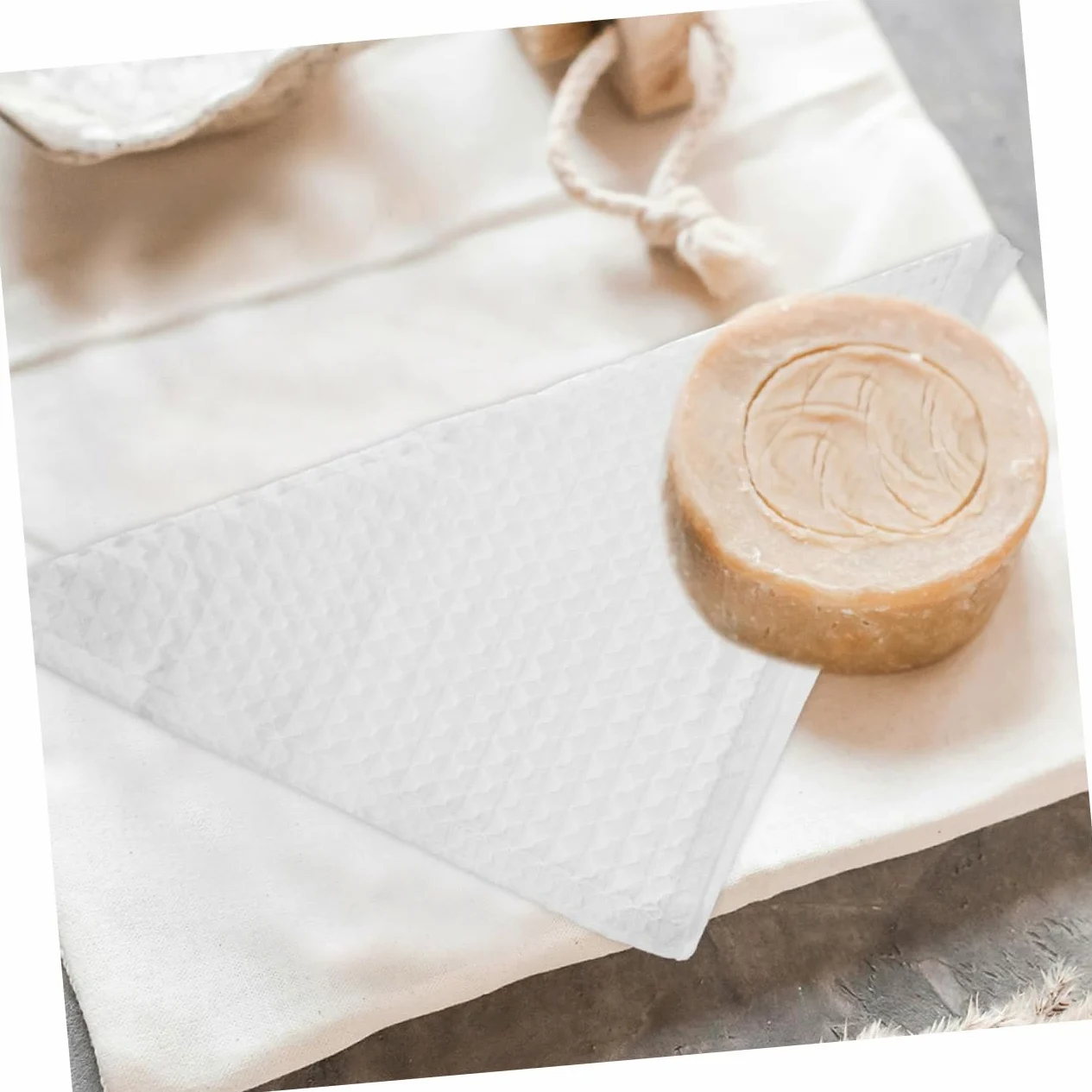 12piezas Toallas De Algodón Absorbentes para Rostro De Paños Faciales Cuadrados Desmaquillado y Limpieza Diaria