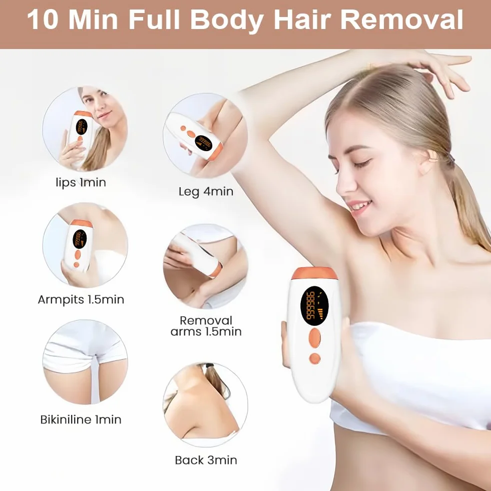 Depiladora Laser IPL 999990 Flashes 5 Niveles Energía para Mujer