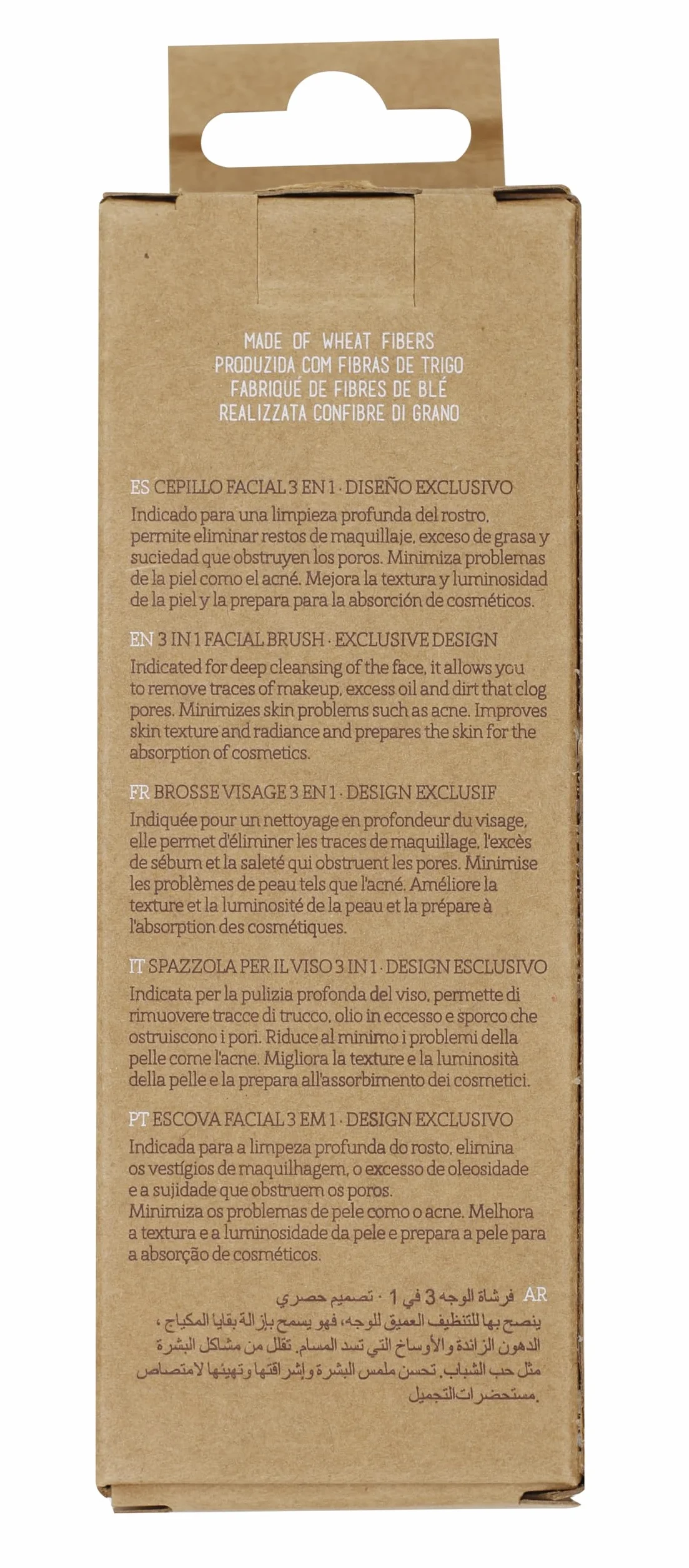 Beter Cepillo de limpieza facial 3 en 1 Natural Fiber Exfoliante Limpiador de Poros