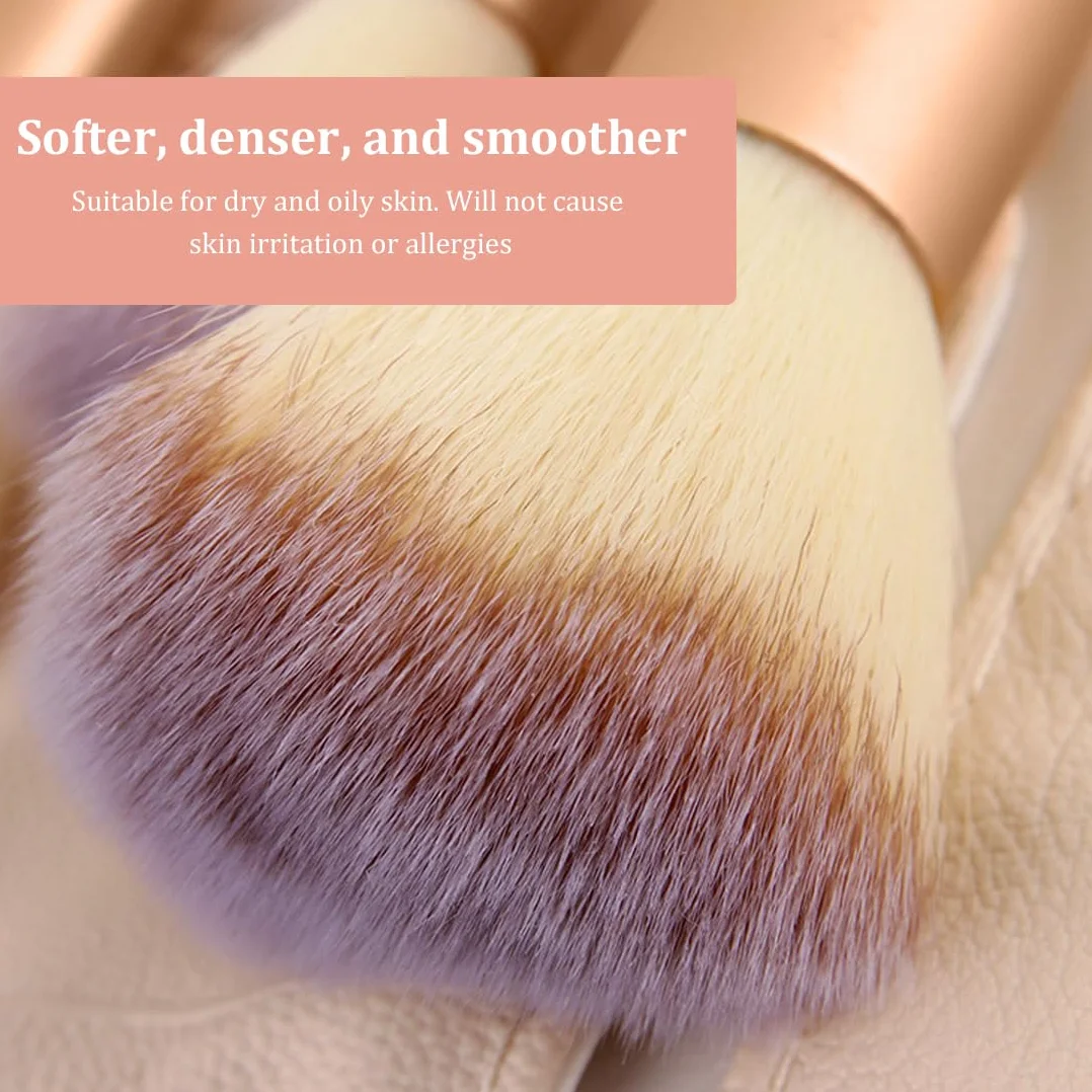 Brochas de Maquillaje Profesionales 12 Piezas, Suaves y Duraderas para Aplicar y Difuminar
