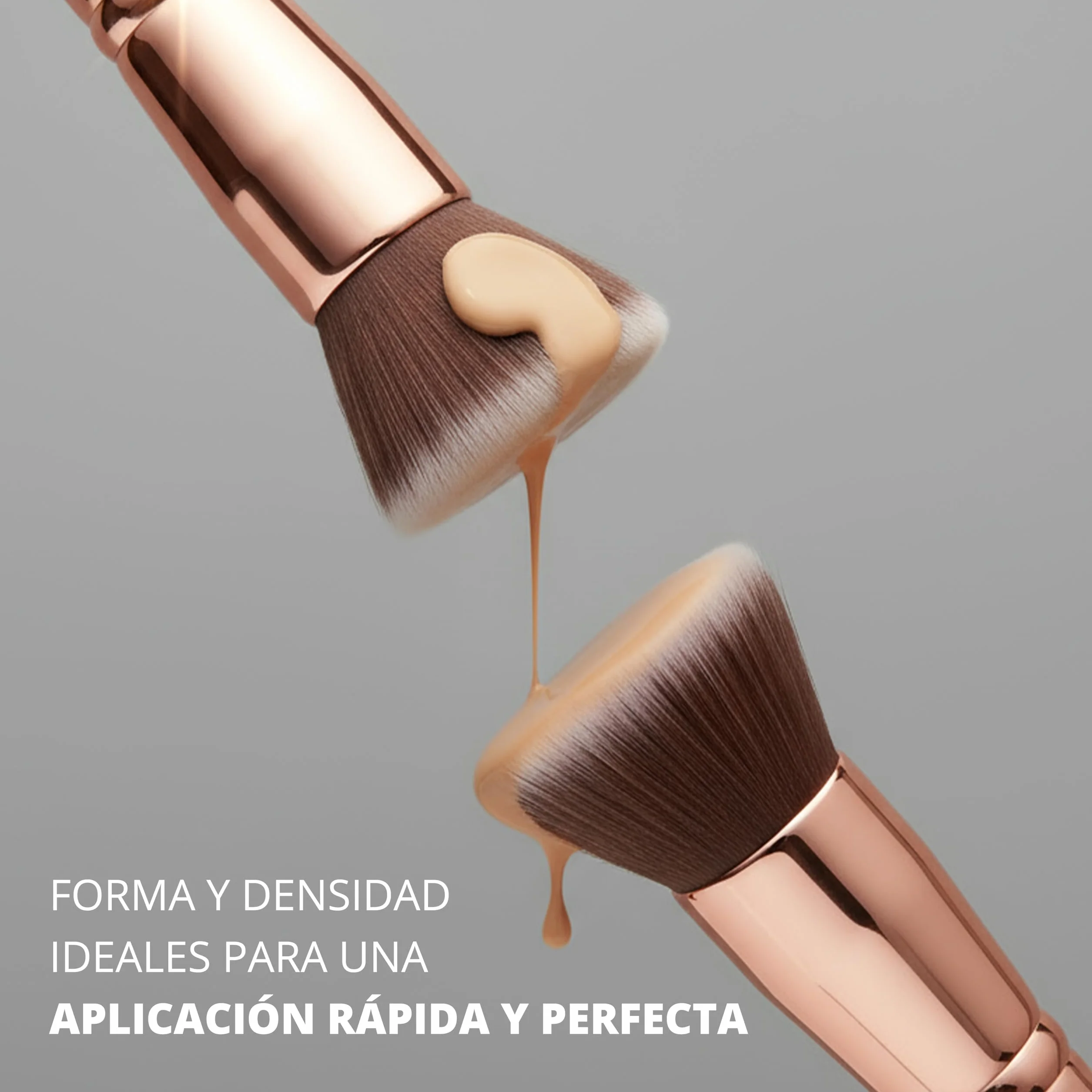 Brocha Kabuki Profesional Maquillaje Fluido Foundation Contouring Polvos Fibras Sintéticas