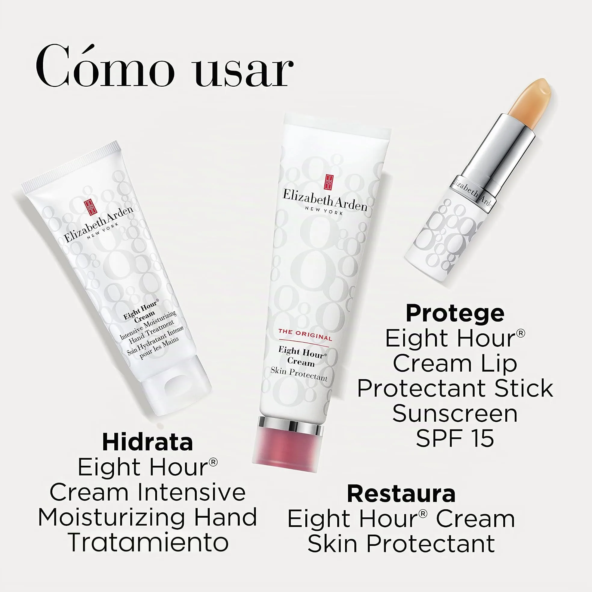 Elizabeth Arden Eight Hour Crema protectora para la piel + Cream Lip Protectant Stick + Crema de manos Hidratación Intensiva