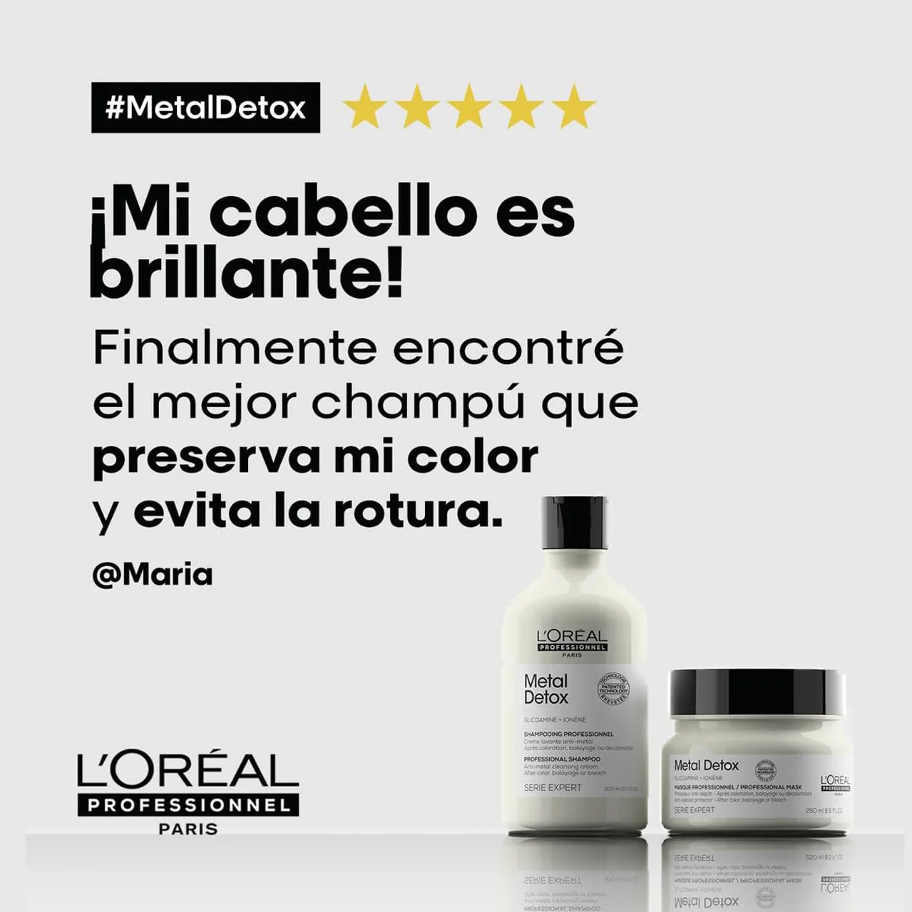 L'Oréal Professionnel Metal Detox Champú Sin Sulfatos 300 ml para Cabello Dañado