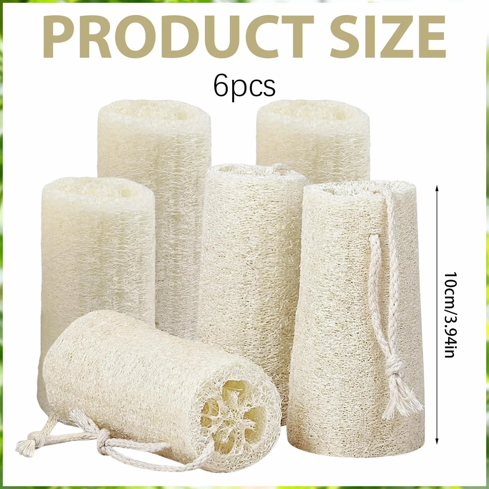 Lufa Natural Esponja Exfoliante de Ducha 6 Piezas Reutilizable