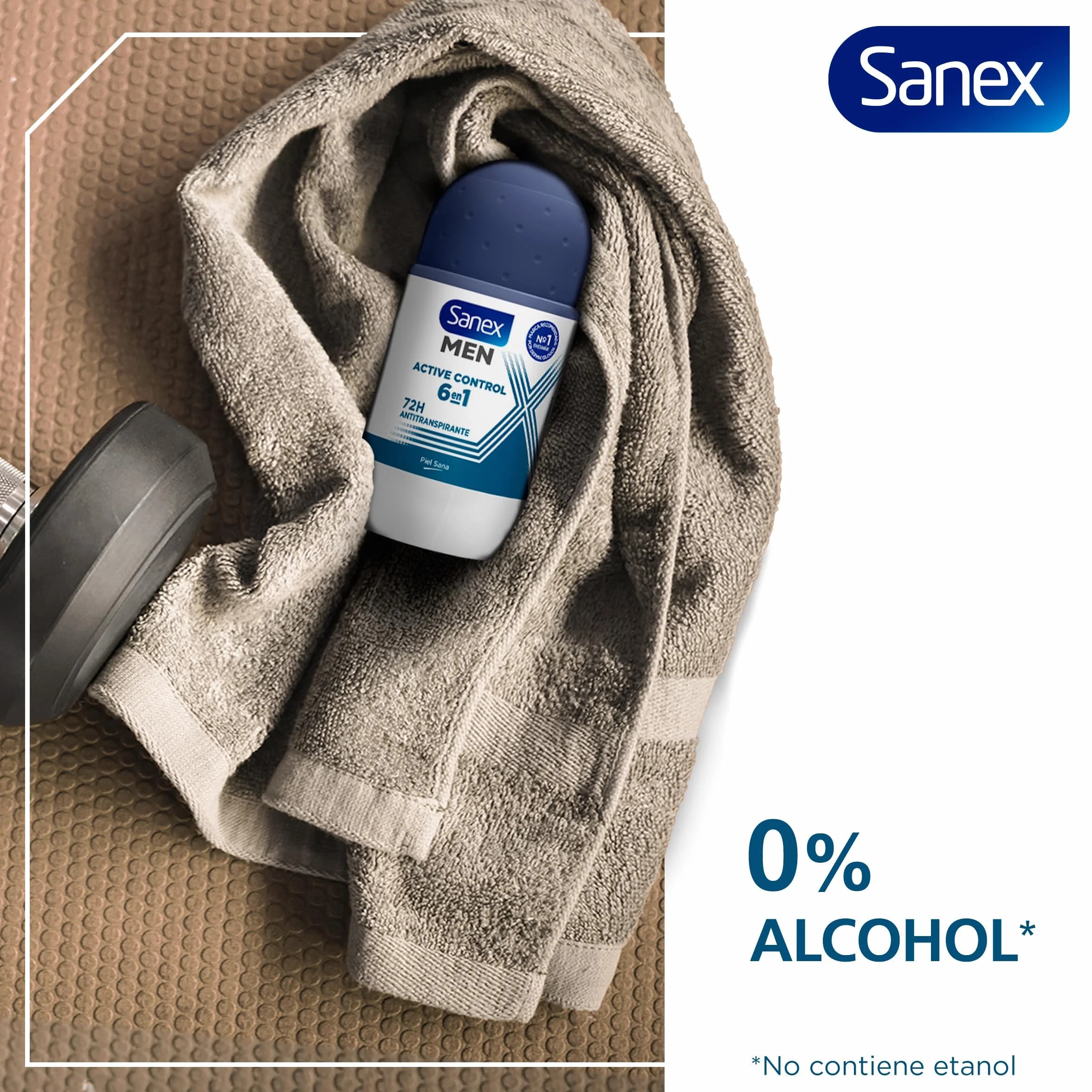 Sanex Men Active Control Desodorante Roll-On para Hombre, Pack 6 x 50 ml, Antitranspirante 48H