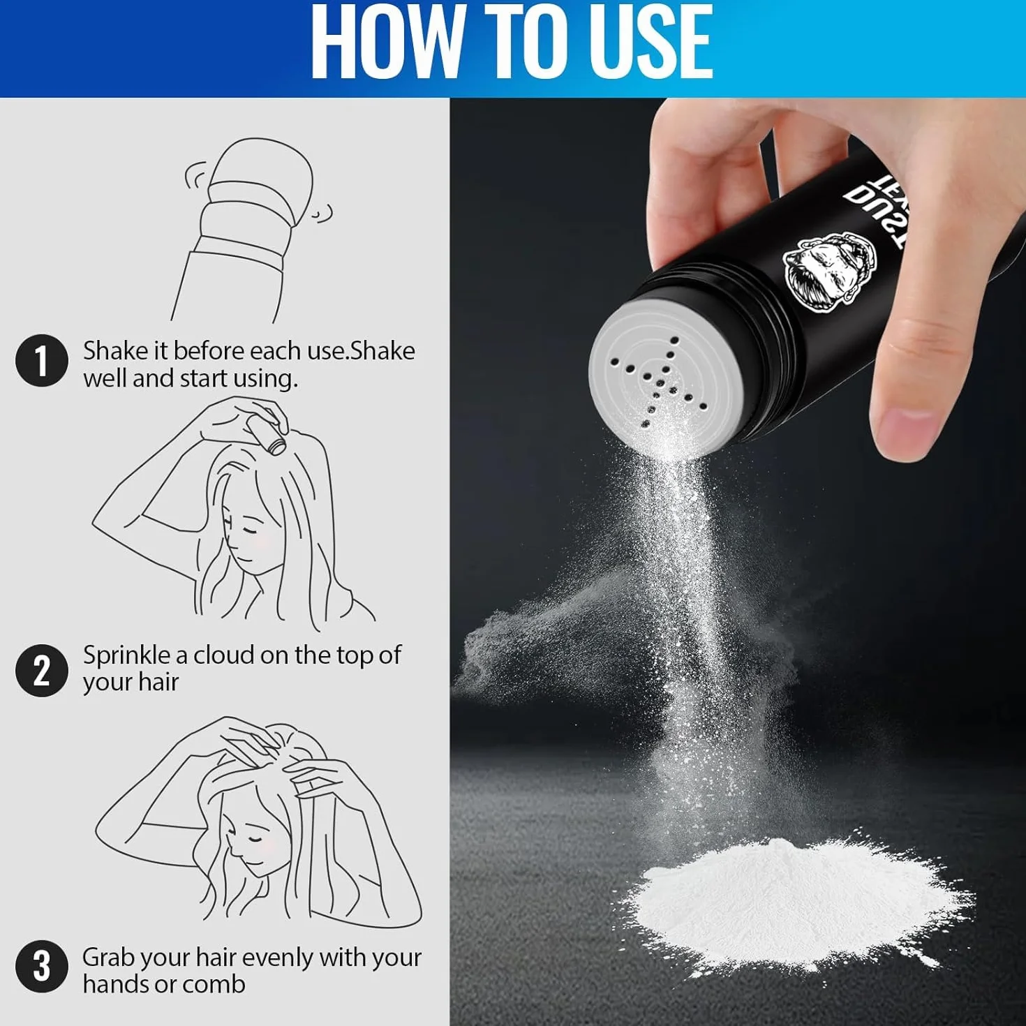 Polvos Texturizantes Mate 30g para el Pelo Volumen