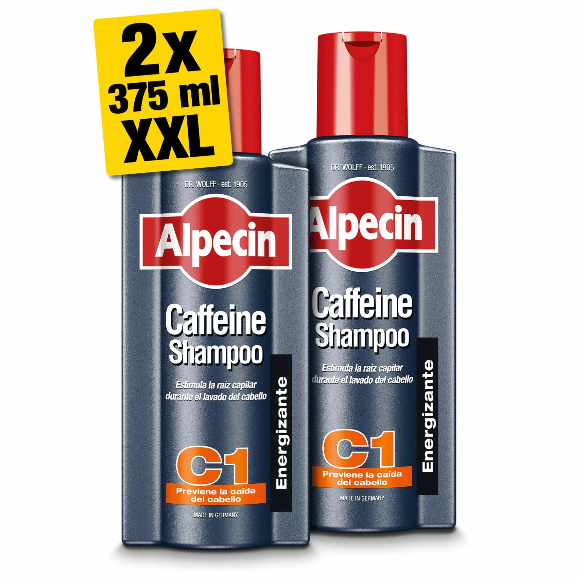 Alpecin Caffeine Shampoo C1 2x 375ml Champu Anticaida Hombre Tratamiento Caida Cabello