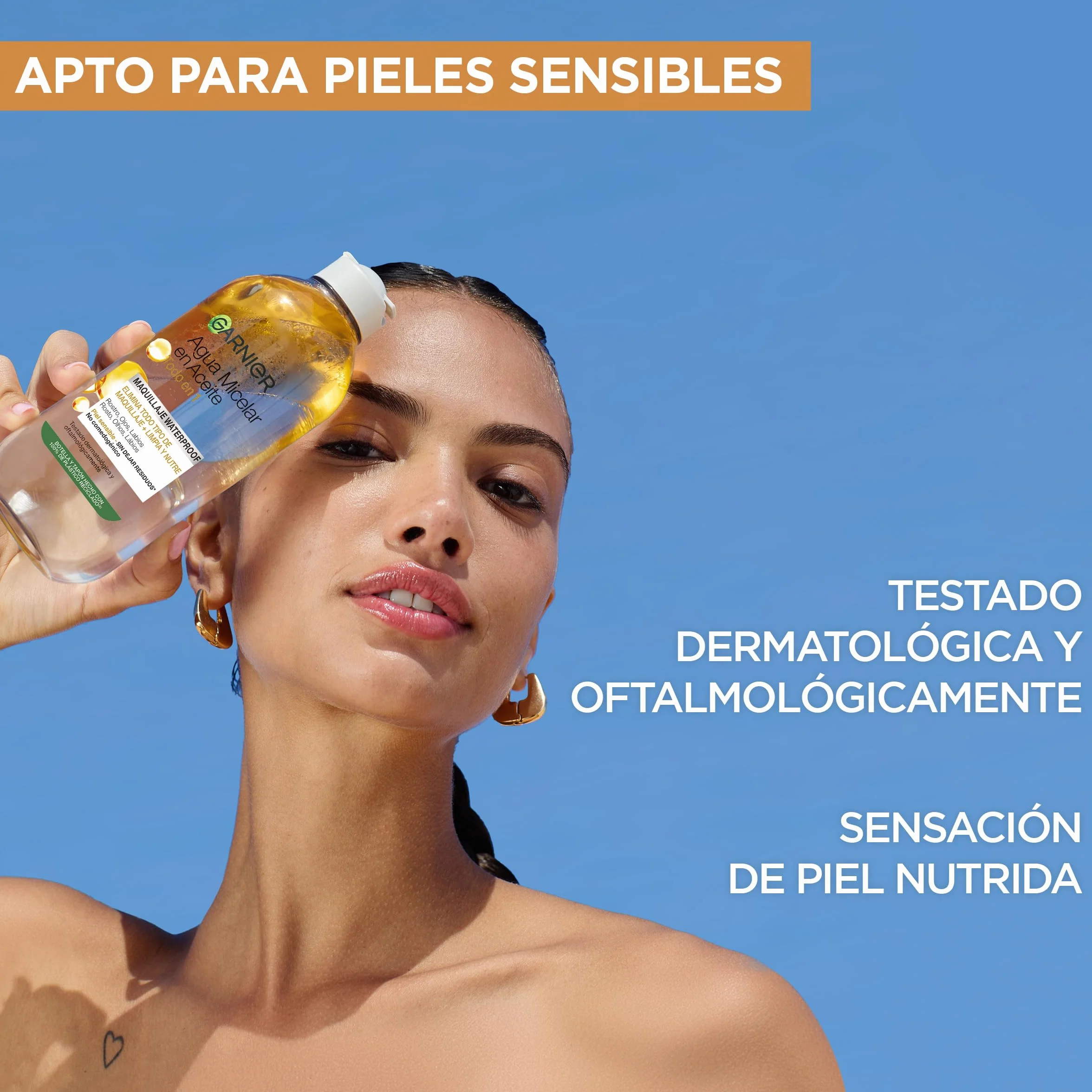 Garnier Skin Active Agua Micelar En Aceite Pack 2X400Ml +1X100Ml Desmaquillante Labios Ojos Rostro