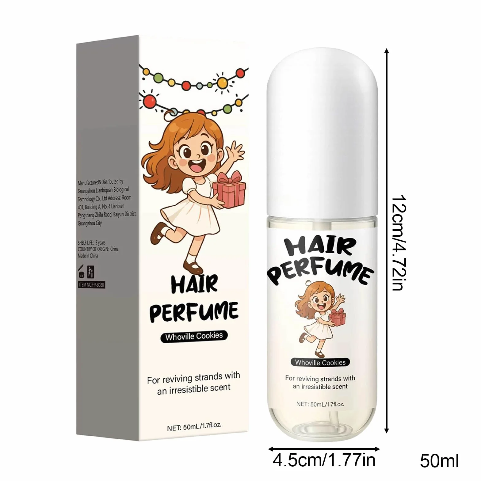Perfume para el pelo 50 ml niebla cabello viajes