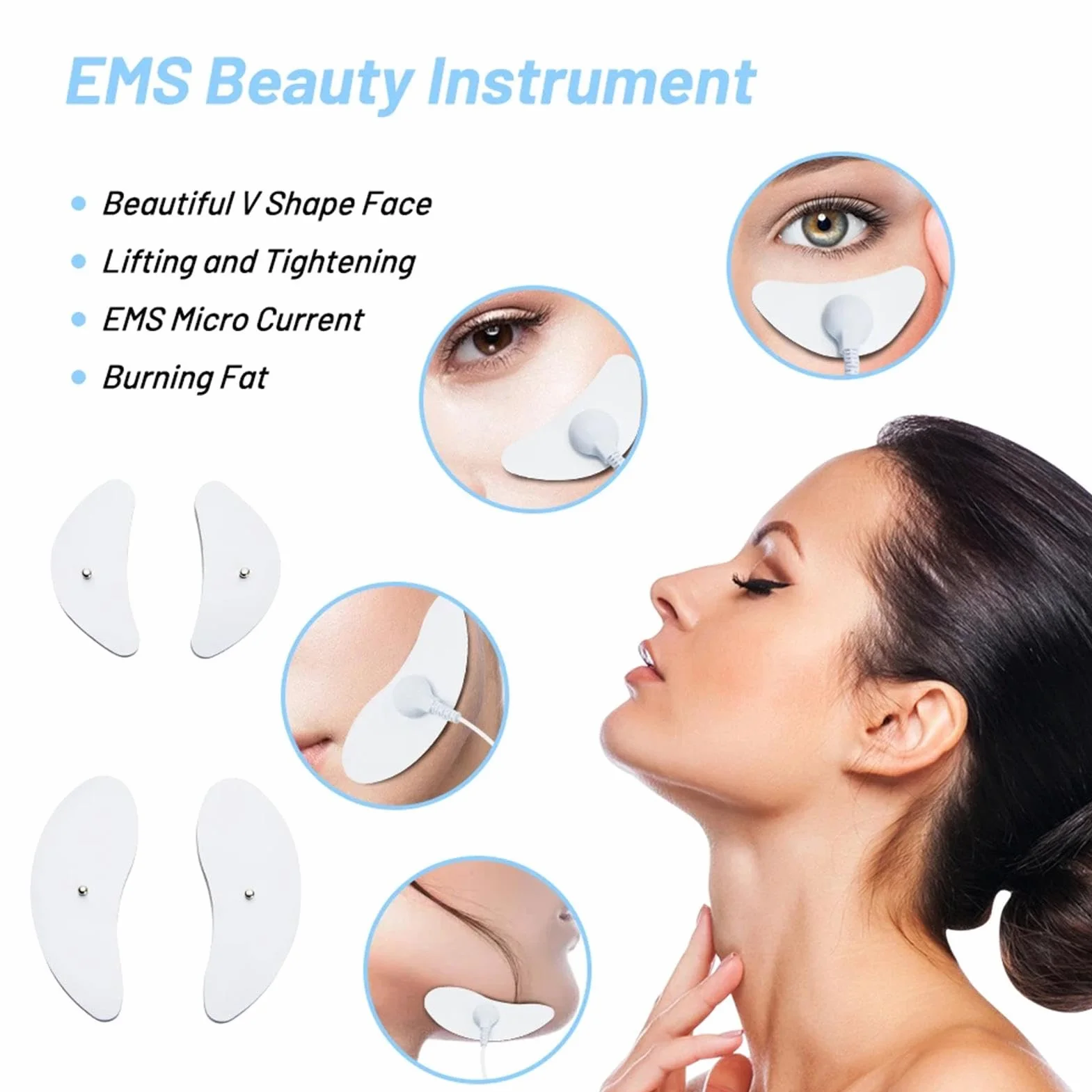 Máquina de lifting facial EMS Masajeador facial eléctrico estimulación muscular microcorriente anti-envejecimiento inalámbrico
