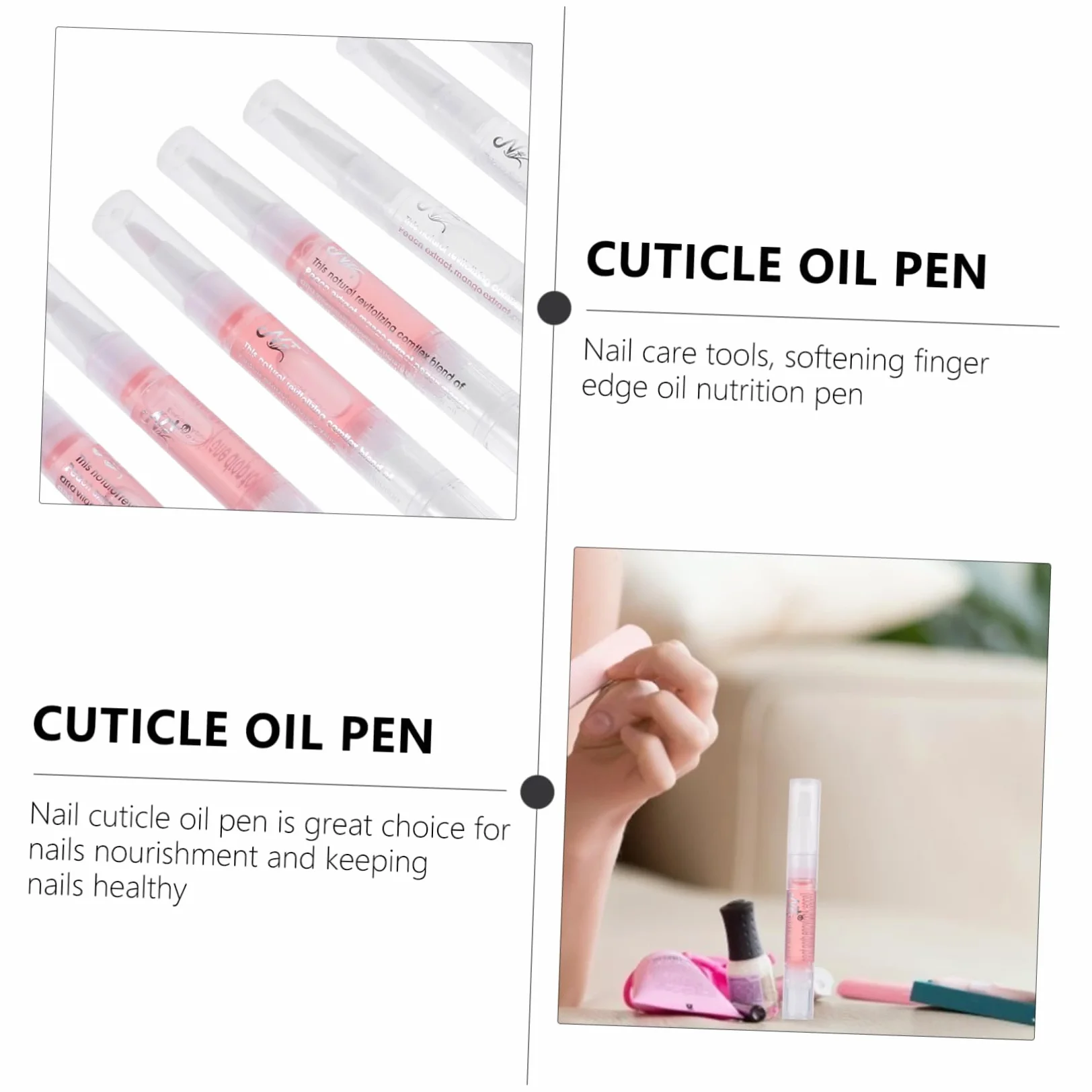 2 Series Aceite Cutículas Nutritivo Bolígrafo Y Manicura Revitalizador De Cutículas Hidratación Y Cuidado 8 Piezas X 2