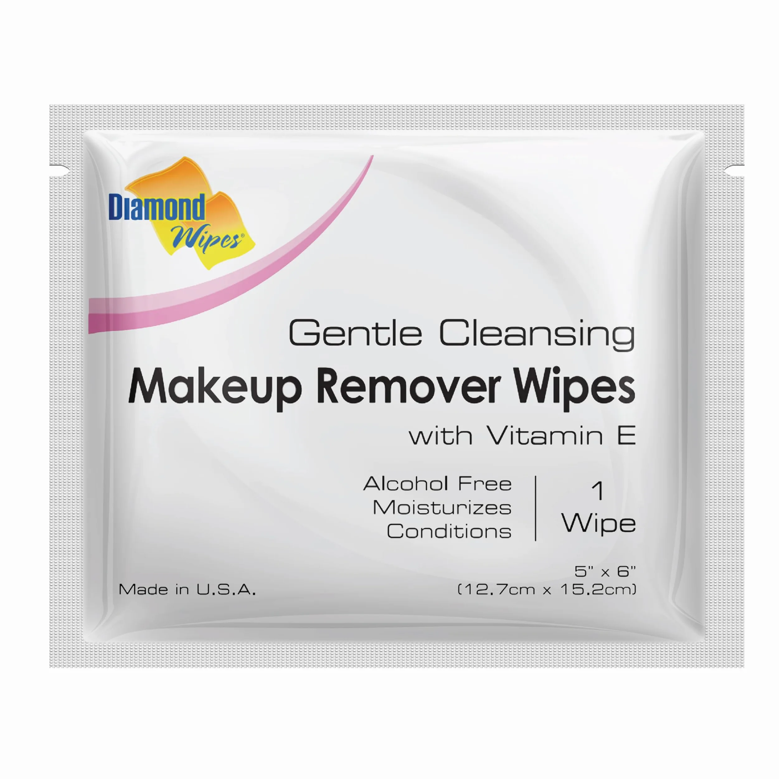 Gentle Makeup Remover Cleansing Face Wipes - Facial Towelettes with Vitamin E for Waterproof Makeup - Individually Sealed Wrappers Pack of 50