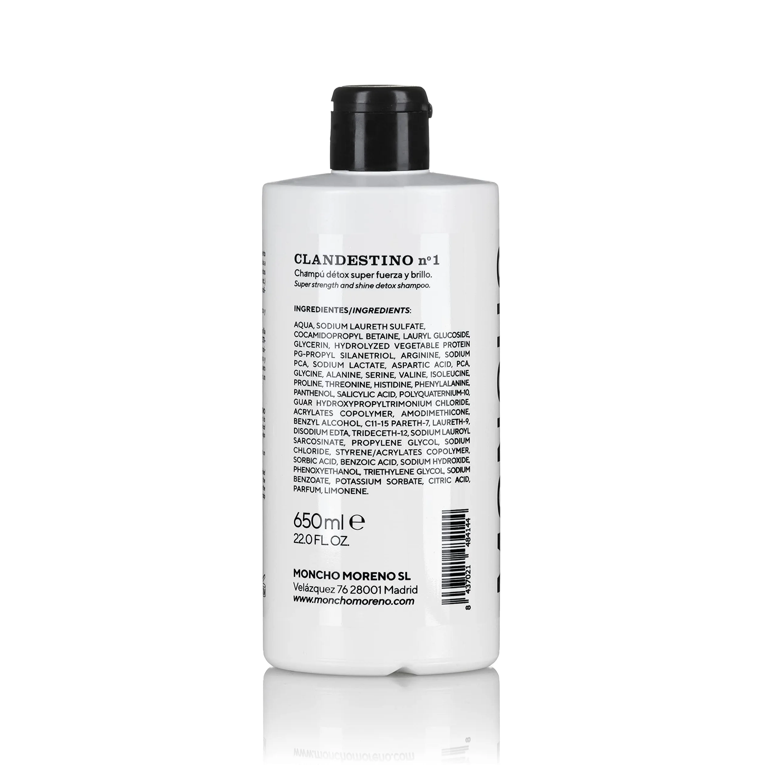 MONCHO MORENO | Clandestino Nº1 - Champú Ultrarepador | Tratamiento Nutritivo y Fortalecedor del Cabello (650 ml) |Fórmula secreta (y casi milagrosa)