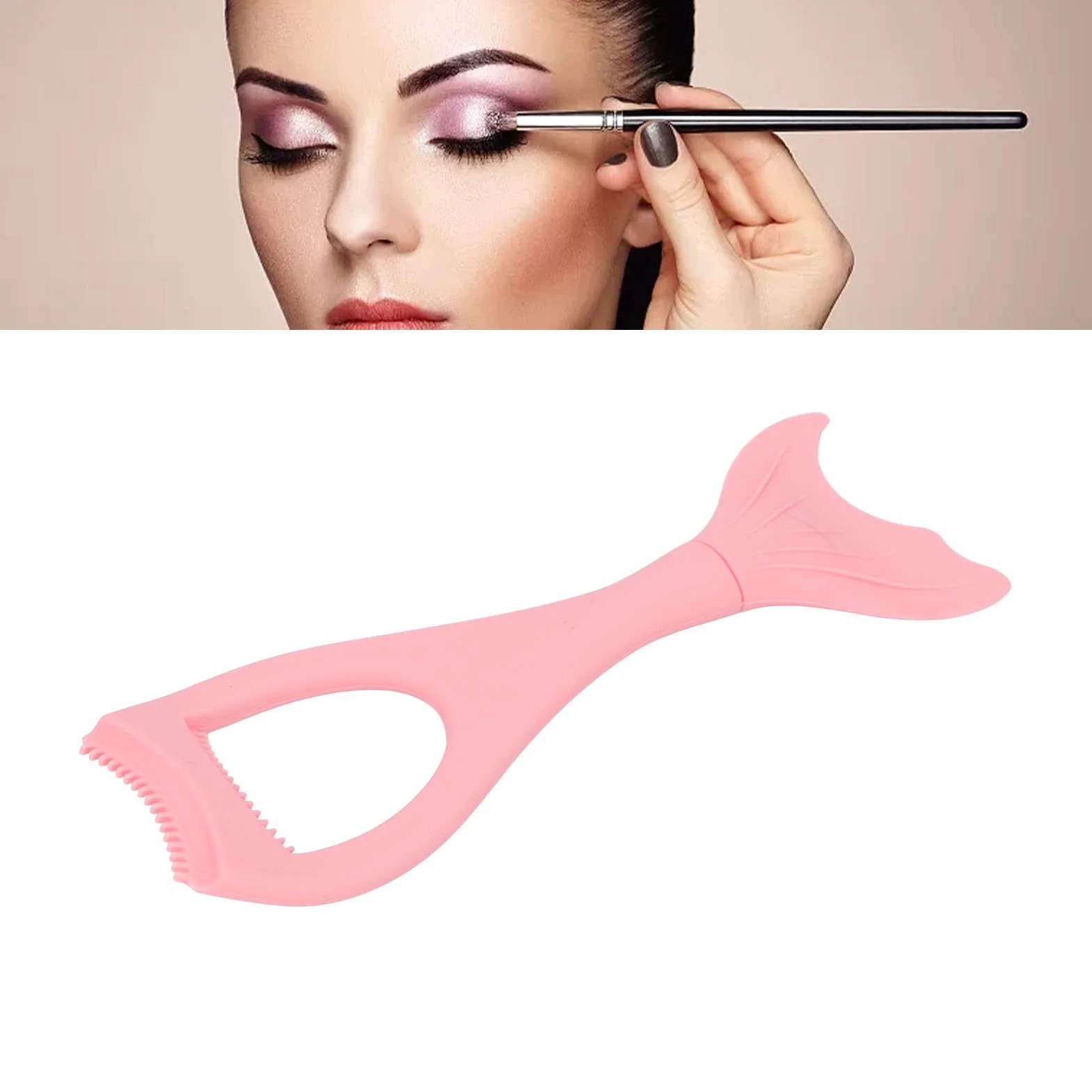 KIMISS Plantilla de Delineador de Ojos con Alas de silicona: Herramienta Reutilizable y Flexible para Aplicar Delineador de Ojos y Rímel sin Esfuerzo (PINK)