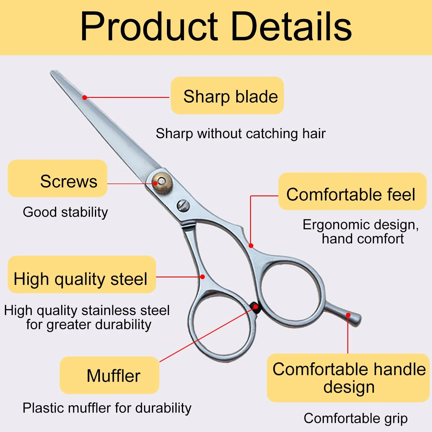 Tijeras de Peluquería Profesionales Corte de Cabello con Peine y Estuche de Cuero