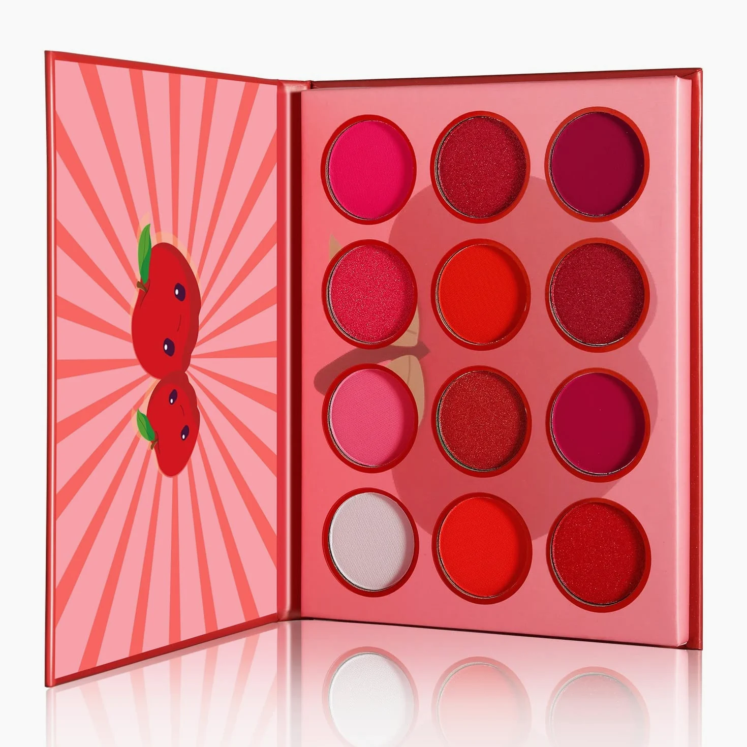 Paletas de sombras de ojos 20pcs / lot rojo sombra de ojos Paleta Cosméticos Blush lindo sombra de ojos personalizado sombra de ojos paleta con logo Paletas de sombras de ojos profesionales(Rose Red)