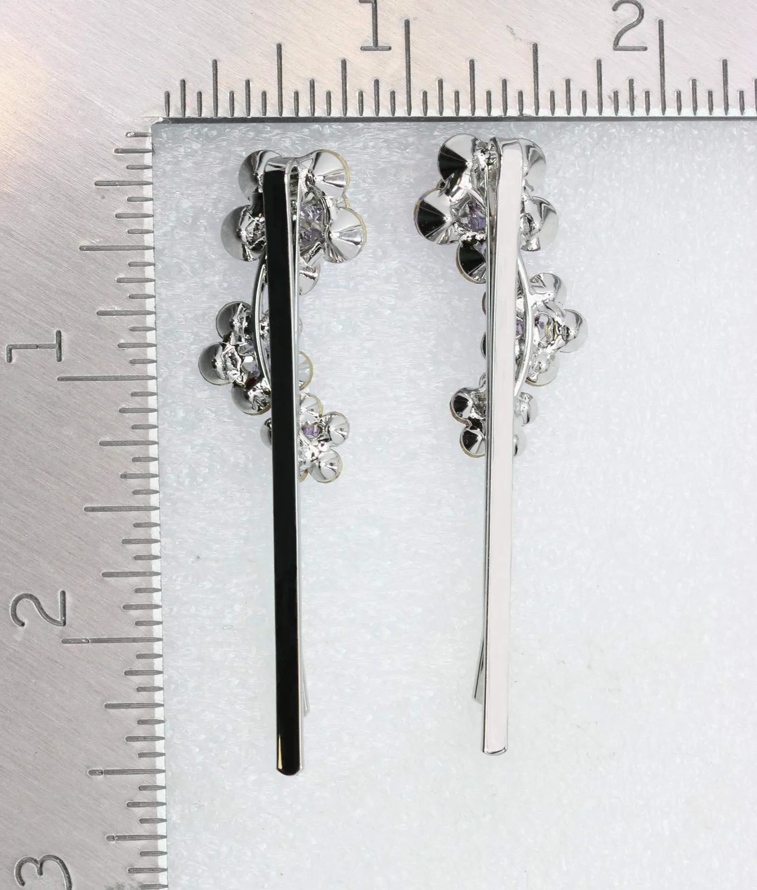 Faship Un par de horquillas para el pelo con diseño floral de cristal aguamarina, 2 unidades