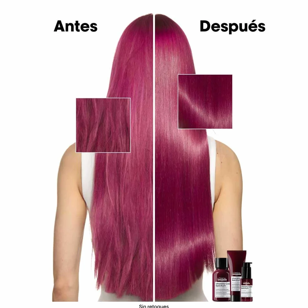 L'Oréal Professionnel Serie Expert Vitamino Color Spectrum Serum Glass Shine, Tratamiento Profesional Anti-frizz con Protección Térmica, Sin Aclarado, Brillo hasta 10 Lavados, Cabello Teñido, 30 ml