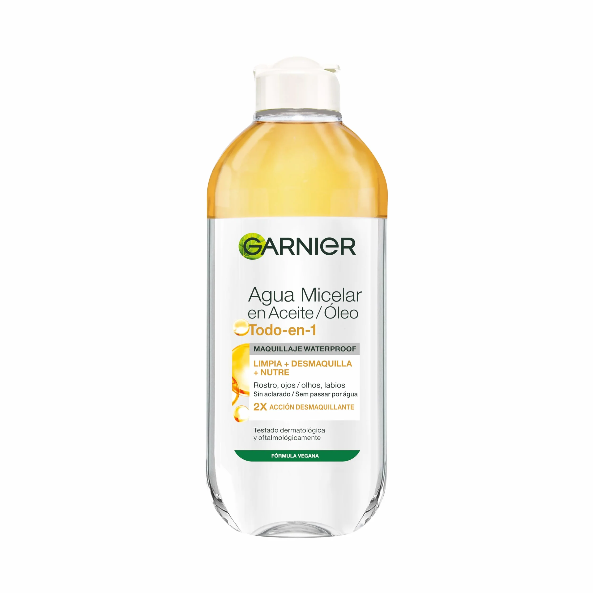 GARNIER Skin Active Agua Micelar Piel Grasa Aceite Waterproof 400 ml