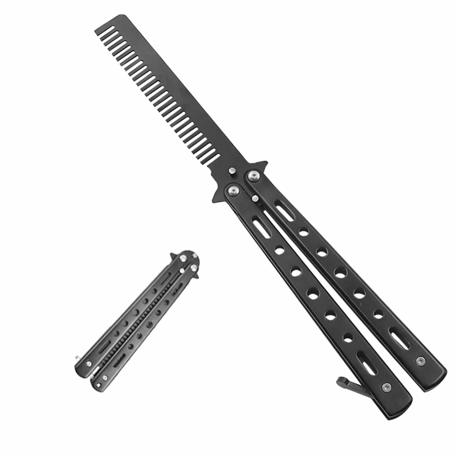 Peine de Mariposa Plegable de Acero Inoxidable para Entrenamiento y Estilo