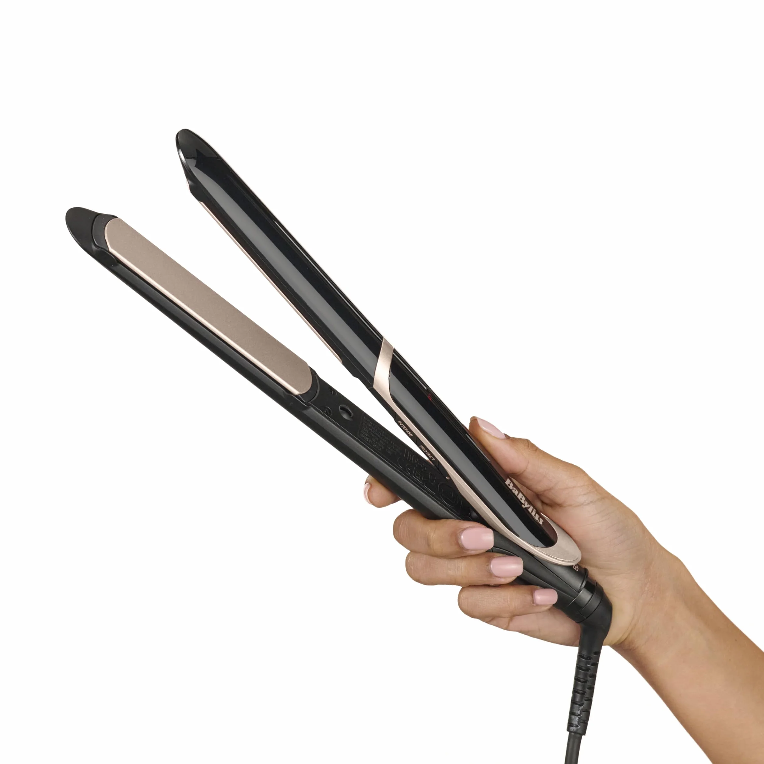 BaByliss Plancha de Pelo Super Smooth ST393E - Tecnología iónica anti frizz, Placas de cerámica, 140-235°C