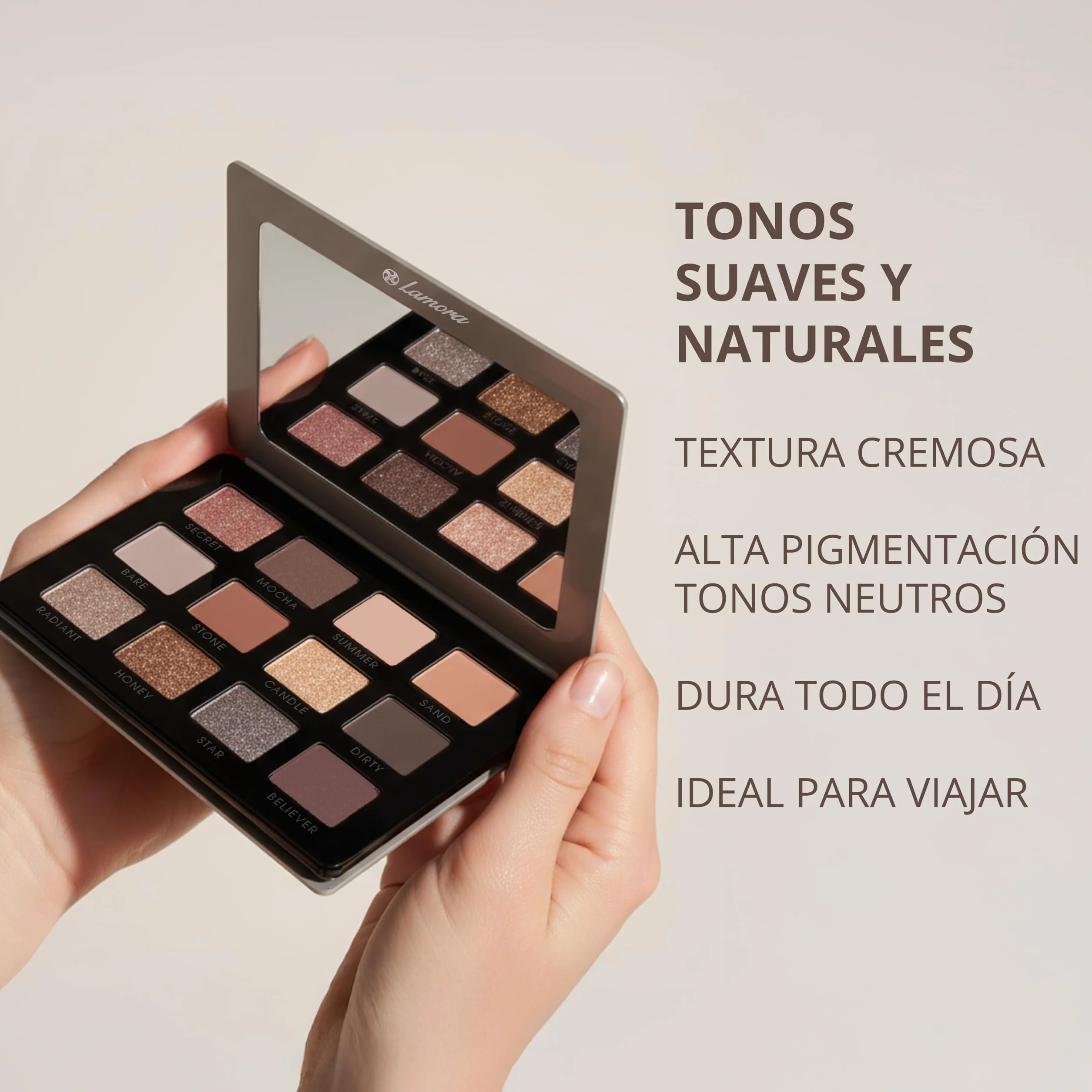 Paleta de Sombras de Ojos Profesionales 12 Colores Fríos Opacos y Brillantes Tamaño Viaje