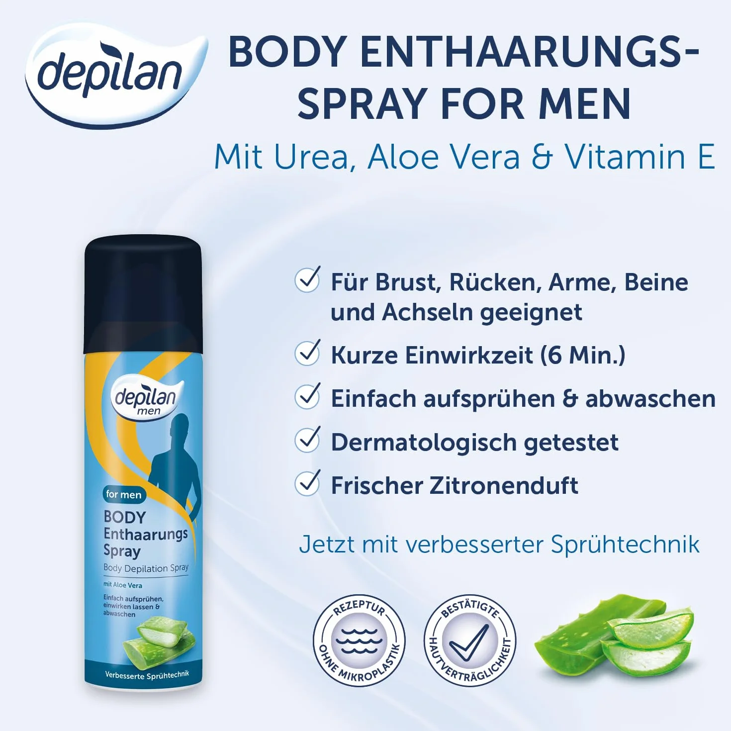 Depilan Body Depilatoria Spray 200 ml para Hombres