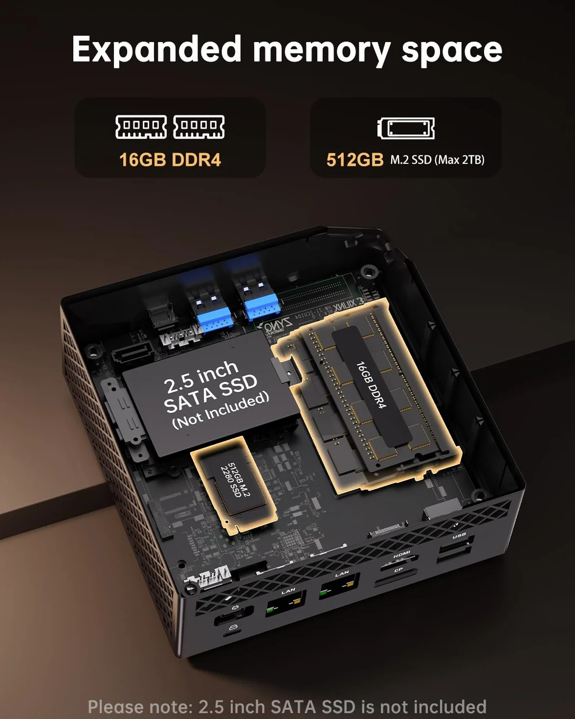NiPoGi AM06PRO Mini PC Ryzen 5 7430U 16GB DDR4 512GB M.2 SSD 4K Triple Display WiFi 6 BT5.2 Dual LAN