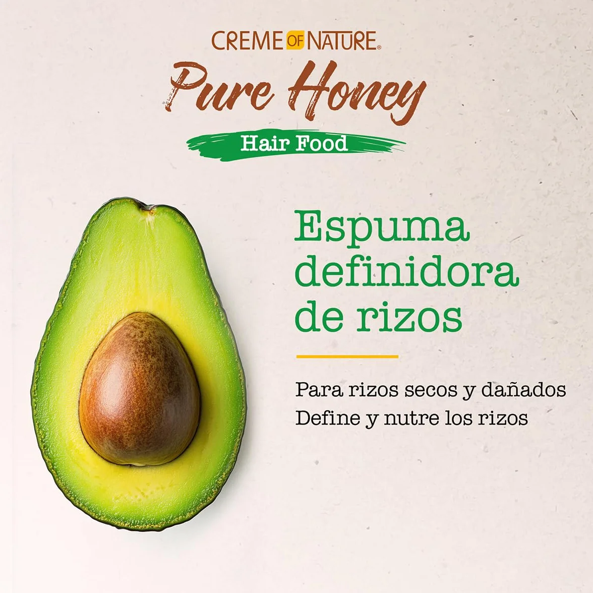 Creme of Nature Pure Honey Hair Food Avocado Espuma para peinar 207ml