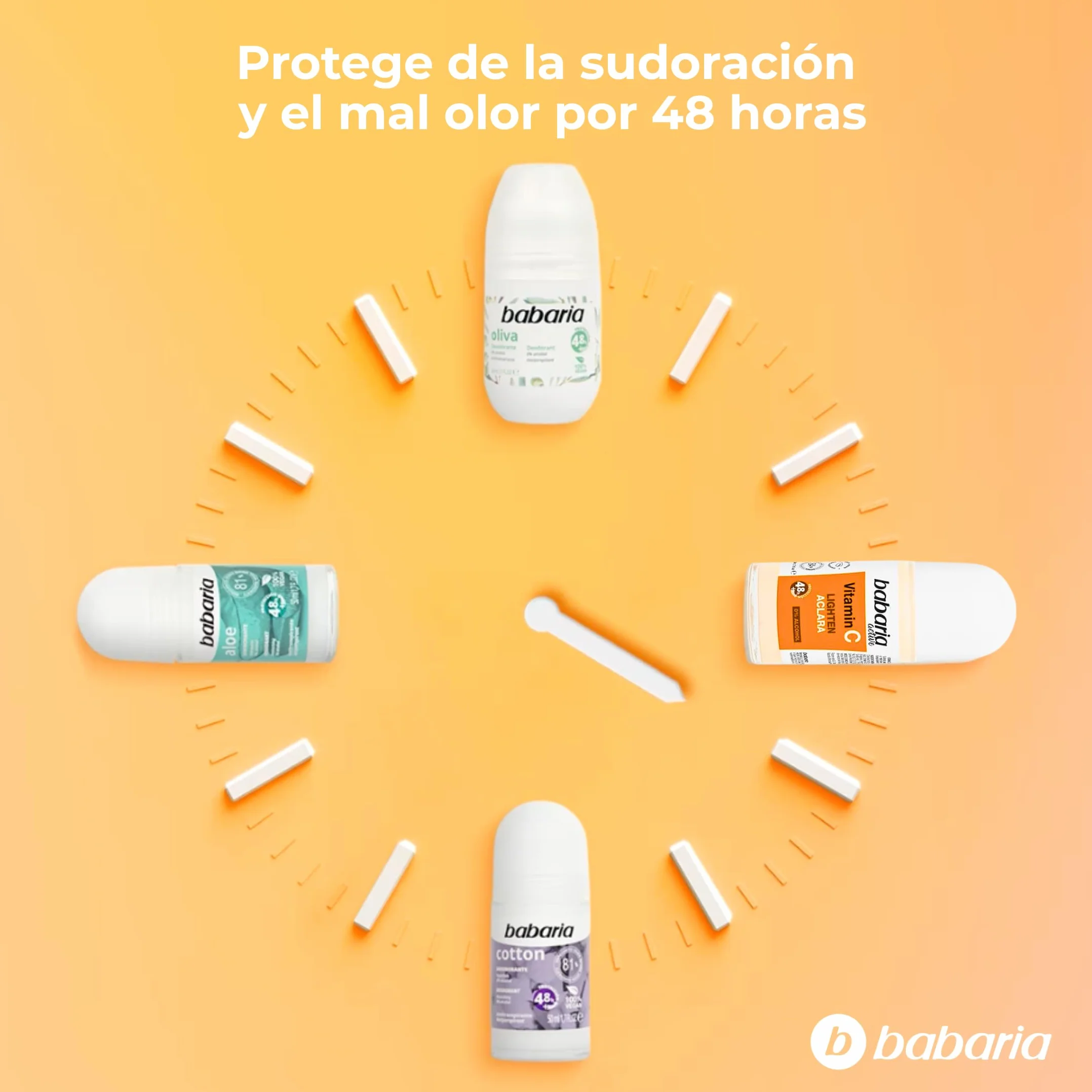 Babaria Desodorante Roll On Vitamina C 30 ml para Hombre, Mujer, Niños y Adultos