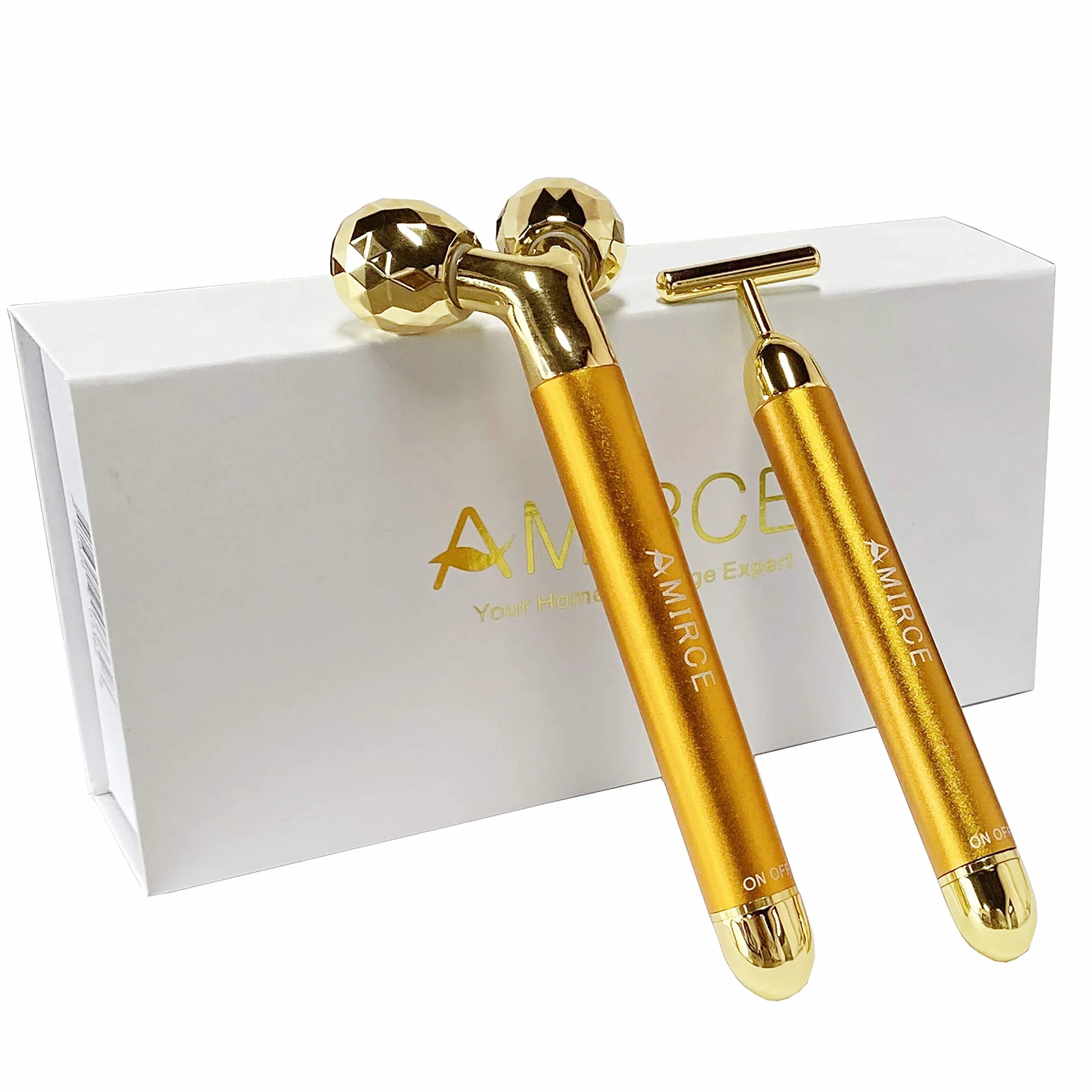 24k Golden Pulse Facial Masajeador Eléctrico para Piel Sensible Lifting Antiarrugas
