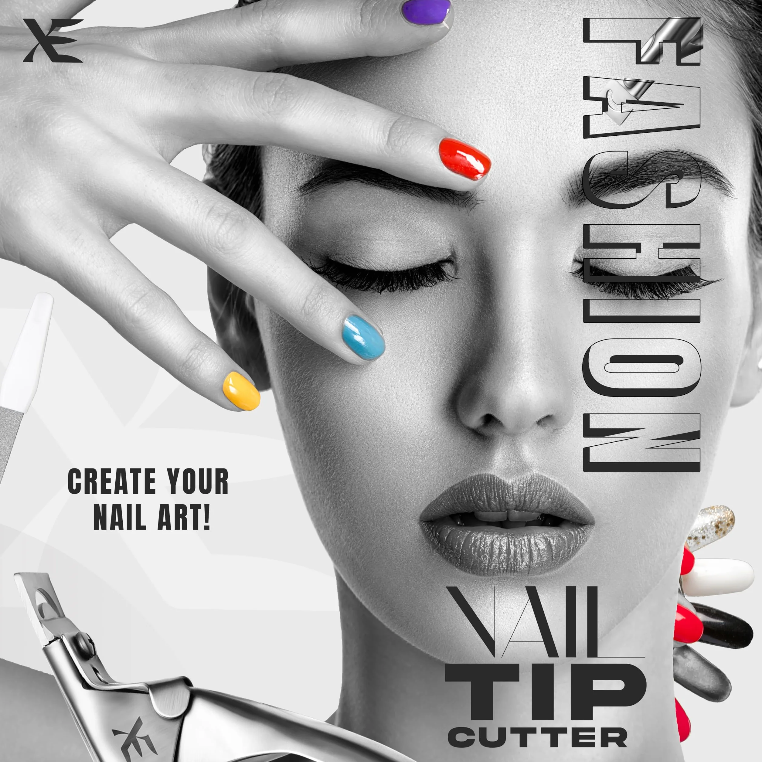 Cortaúñas Postizas de Acero Inoxidable Profesional con Lima de Uñas para Manicura Pedicura Acrílica y Gel