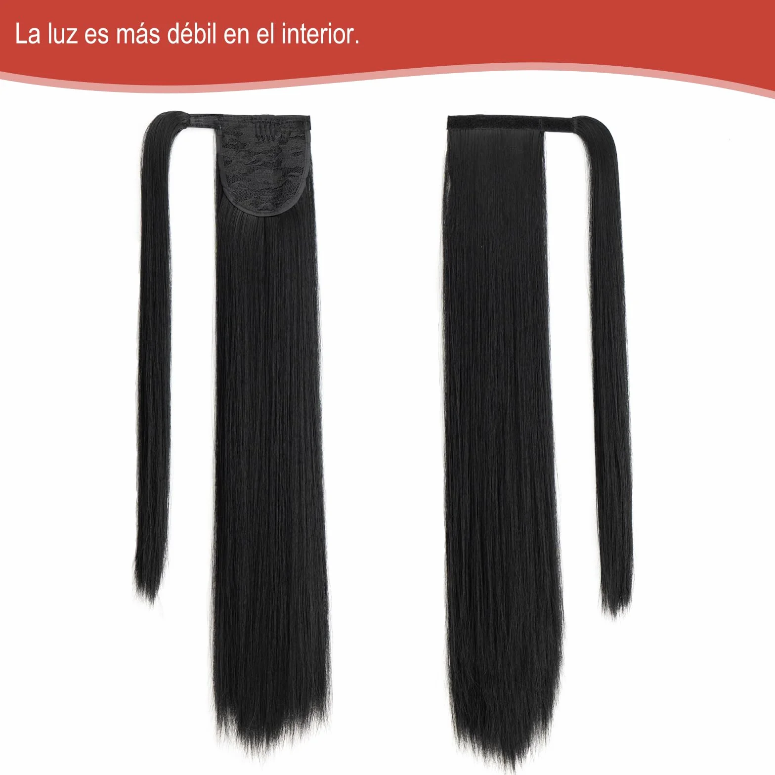 Coleta Postiza Extensiones Pelo Natural 70 cm Liso Cabello Sintético para Mujeres