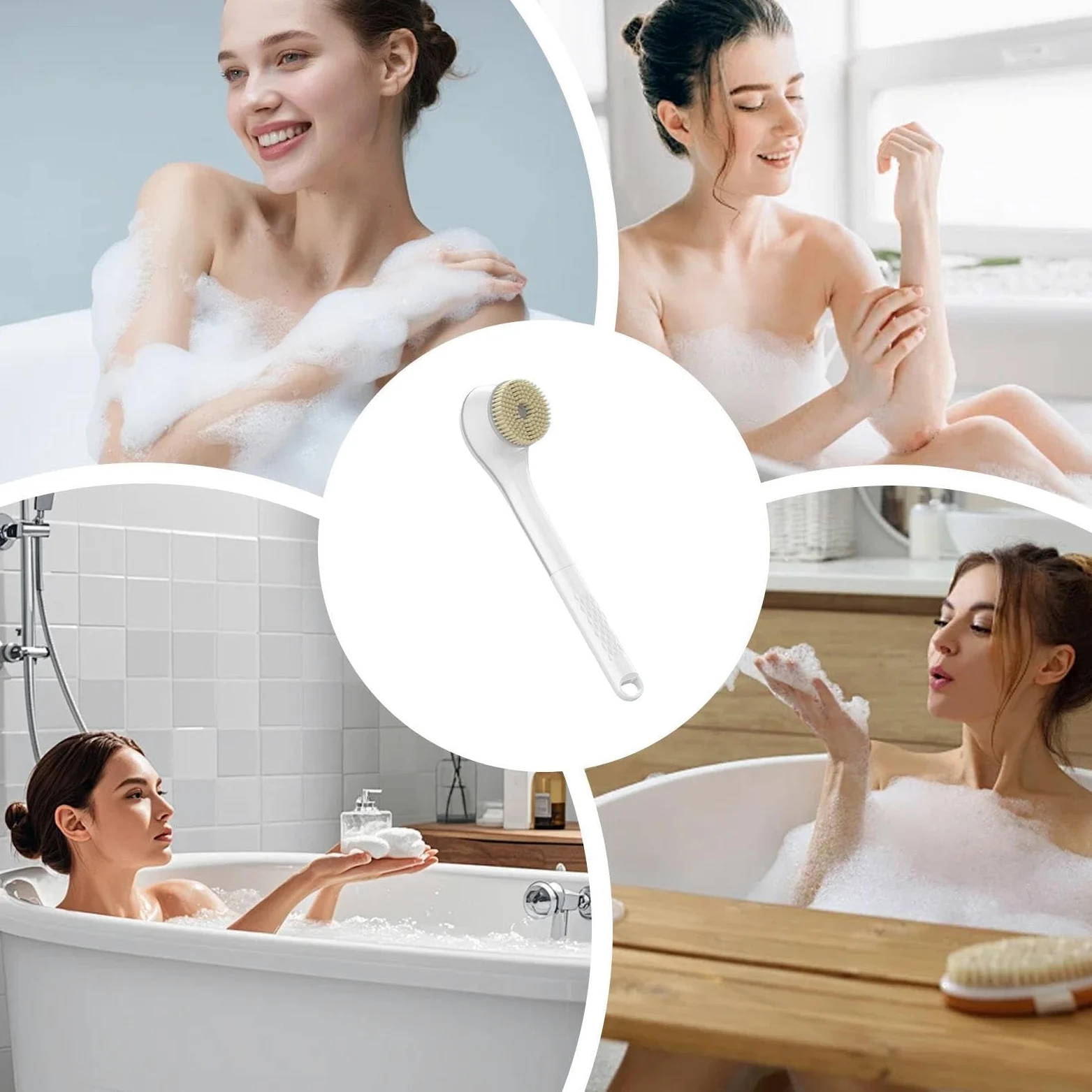Cepillo Exfoliante De Espalda Eléctrico Impermeable Rotatorio Y De Limpieza | Mango Largo Exfoliante De Ducha para Mujeres Hombres Brazos Hombros Piernas Pies el Hogar y